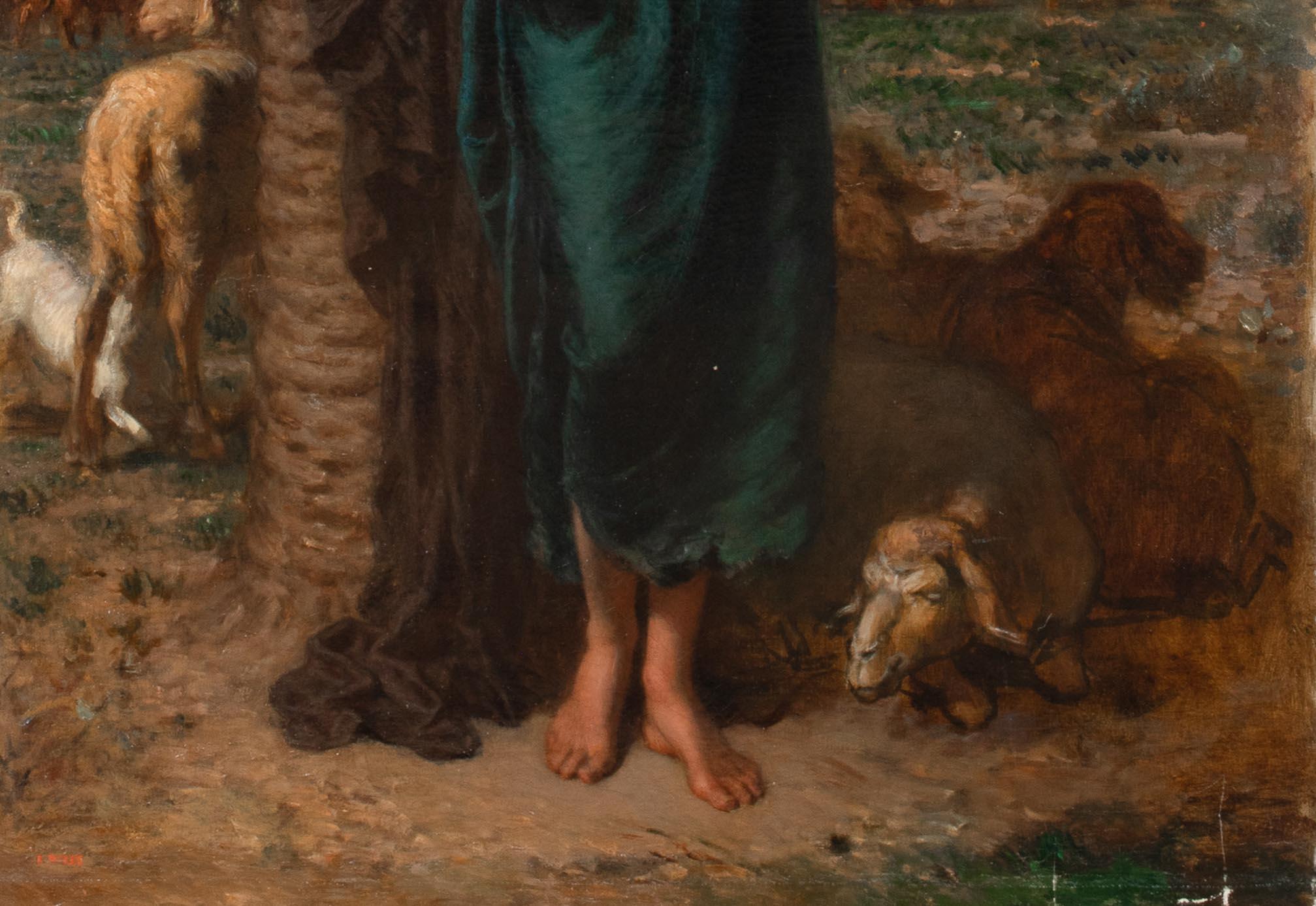 The Shepherdess, Egypt, 19th Century  by LEON ADOLPHE AUGUSTE BELLY (1827-1877) 2