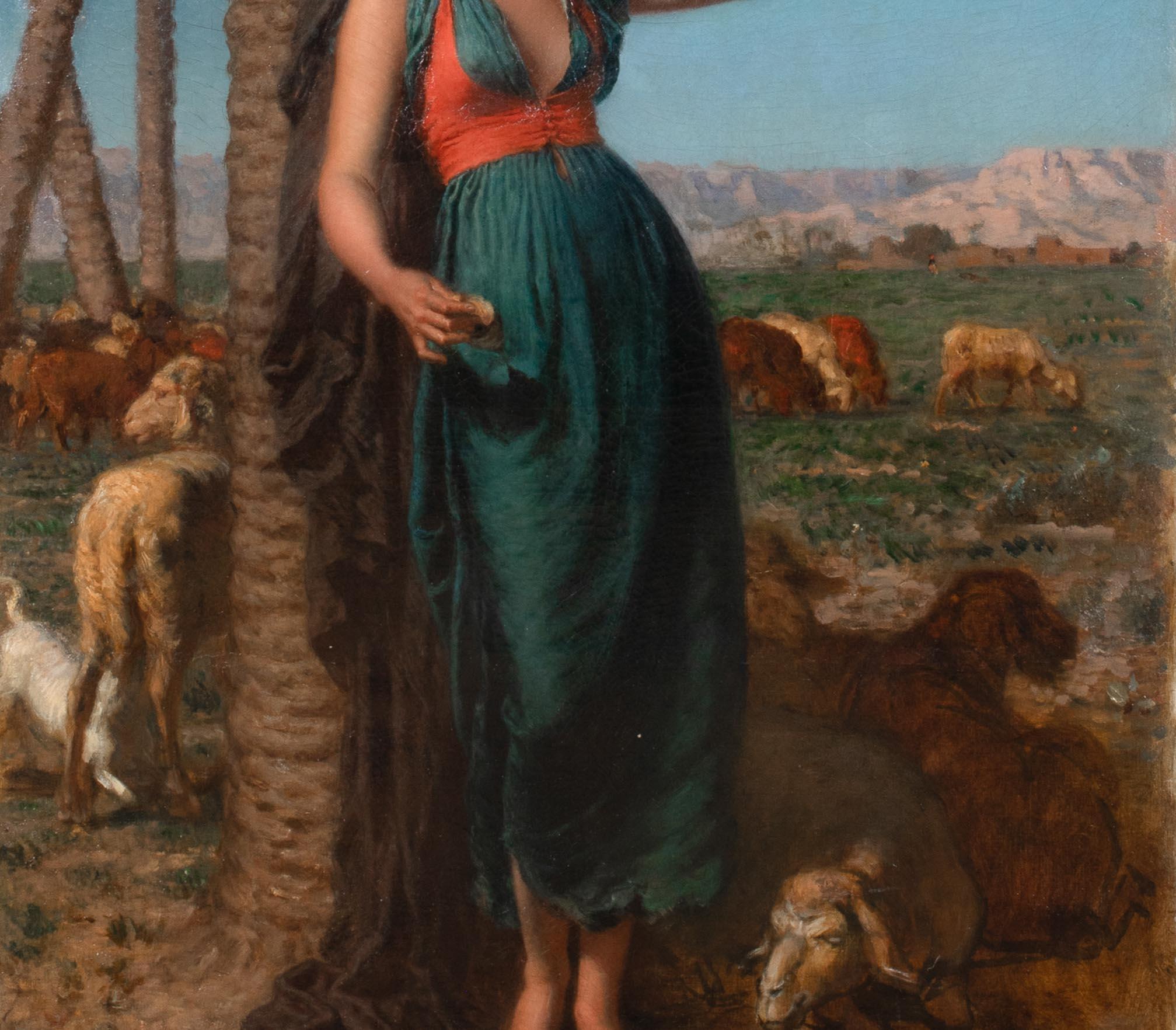 The Shepherdess, Egypt, 19th Century  by LEON ADOLPHE AUGUSTE BELLY (1827-1877) 3