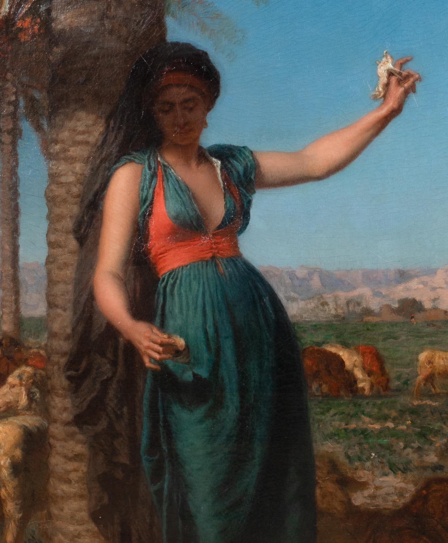 The Shepherdess, Egypt, 19th Century  by LEON ADOLPHE AUGUSTE BELLY (1827-1877) 4
