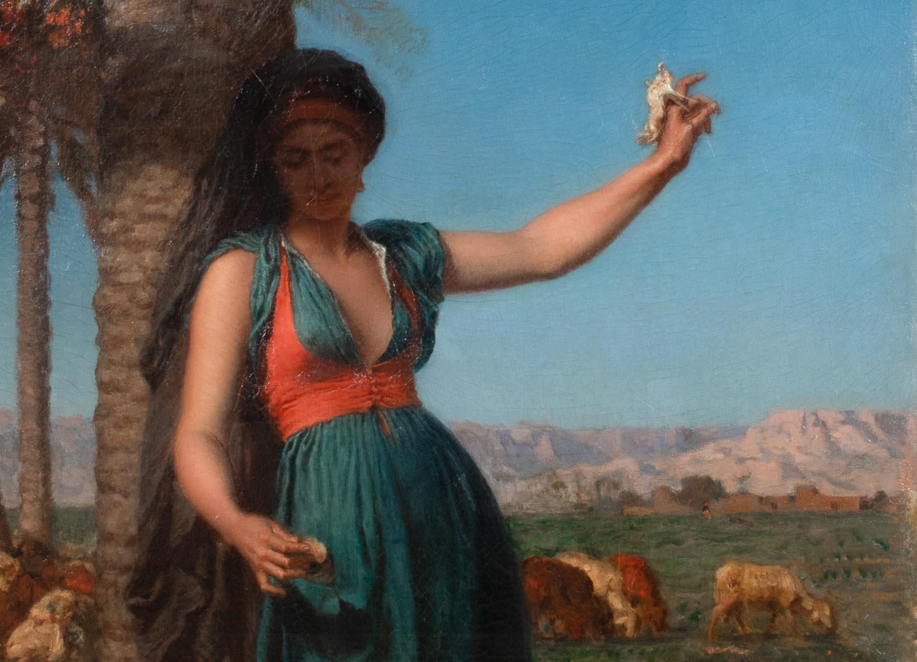 The Shepherdess, Egypt, 19th Century  by LEON ADOLPHE AUGUSTE BELLY (1827-1877) 5