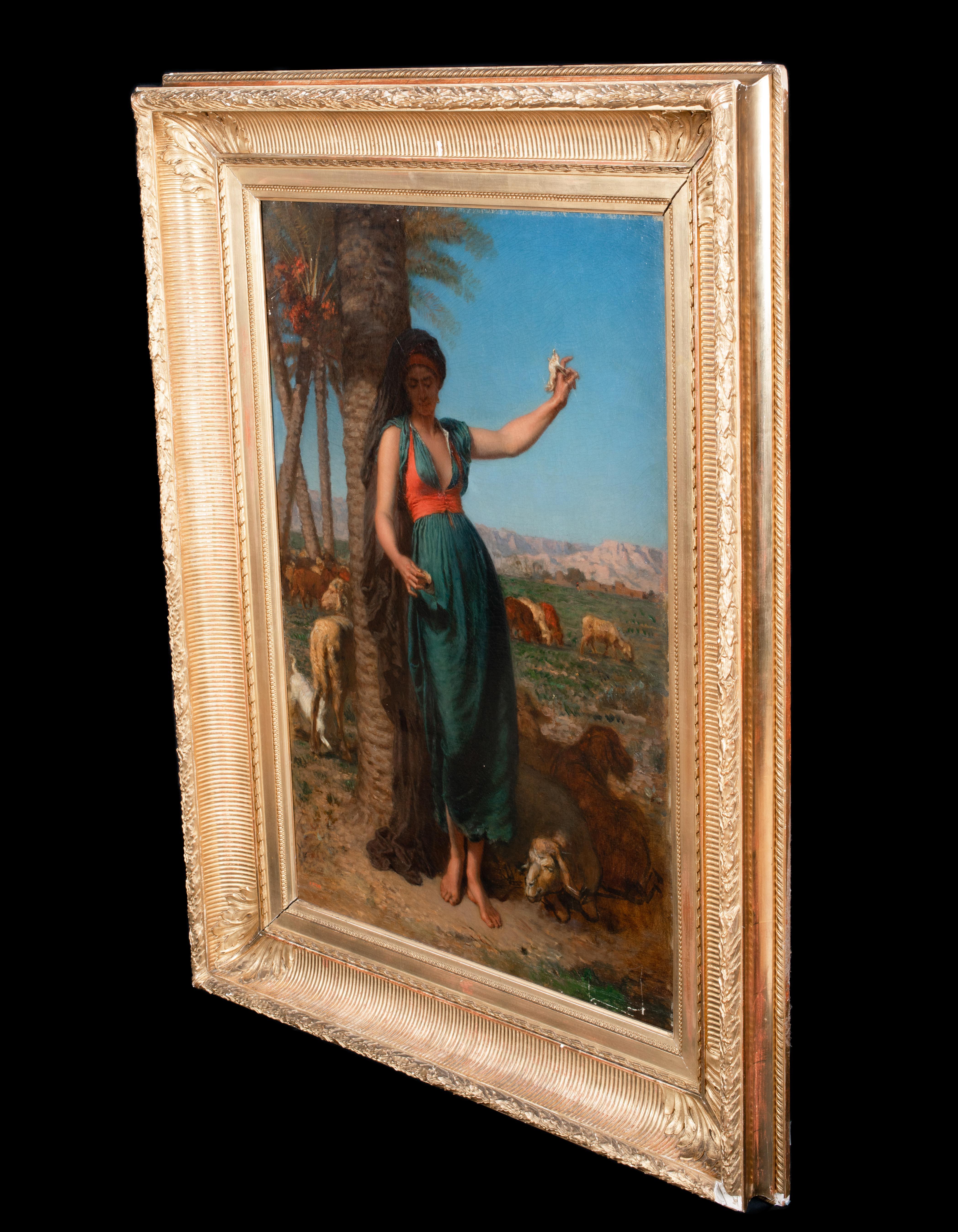 The Shepherdess, Egypt, 19th Century  by LEON ADOLPHE AUGUSTE BELLY (1827-1877) 6