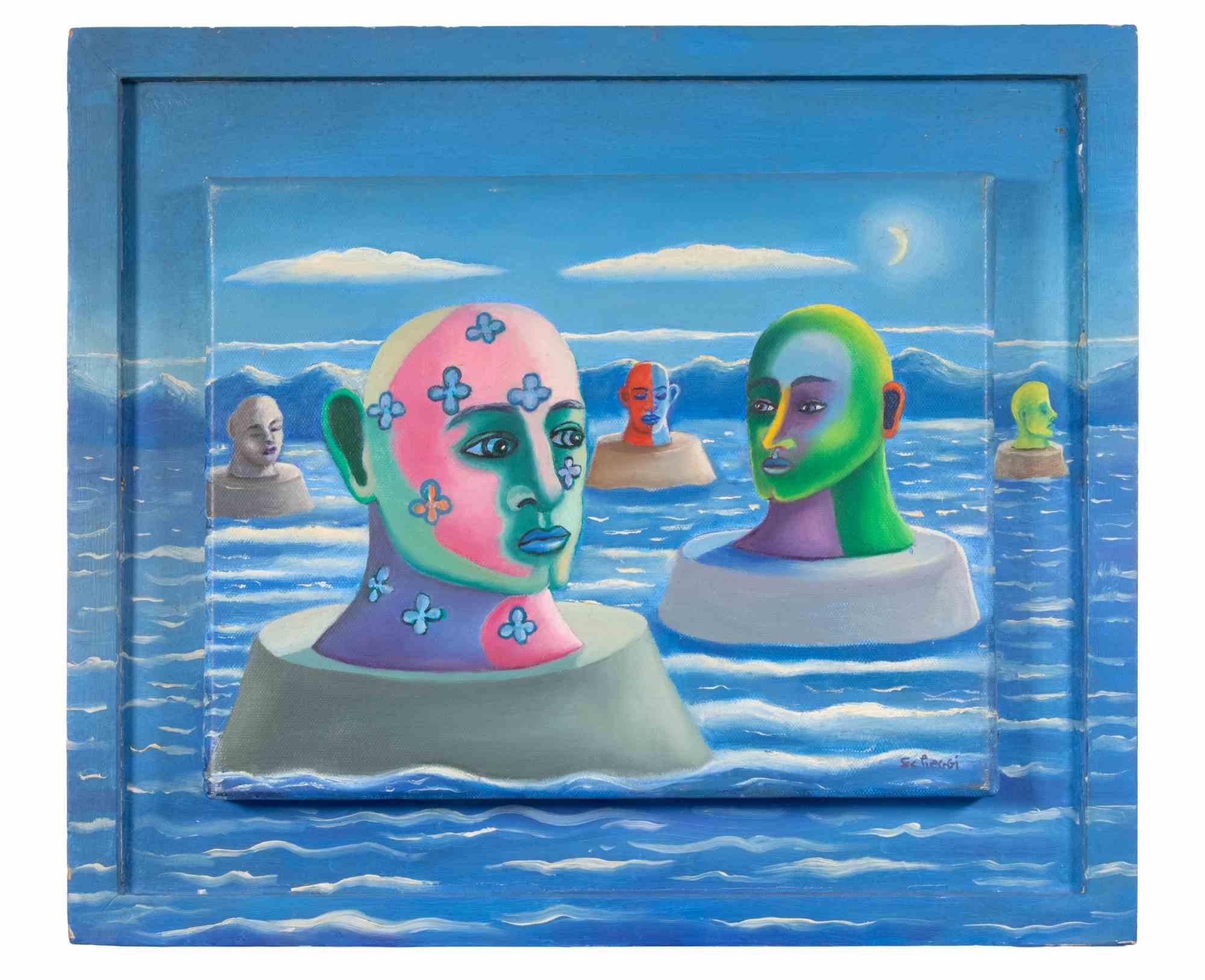 The Soul of Picasso and the Artists of the 20th Century - Oil Paint - 1990s - Painting by Unknown