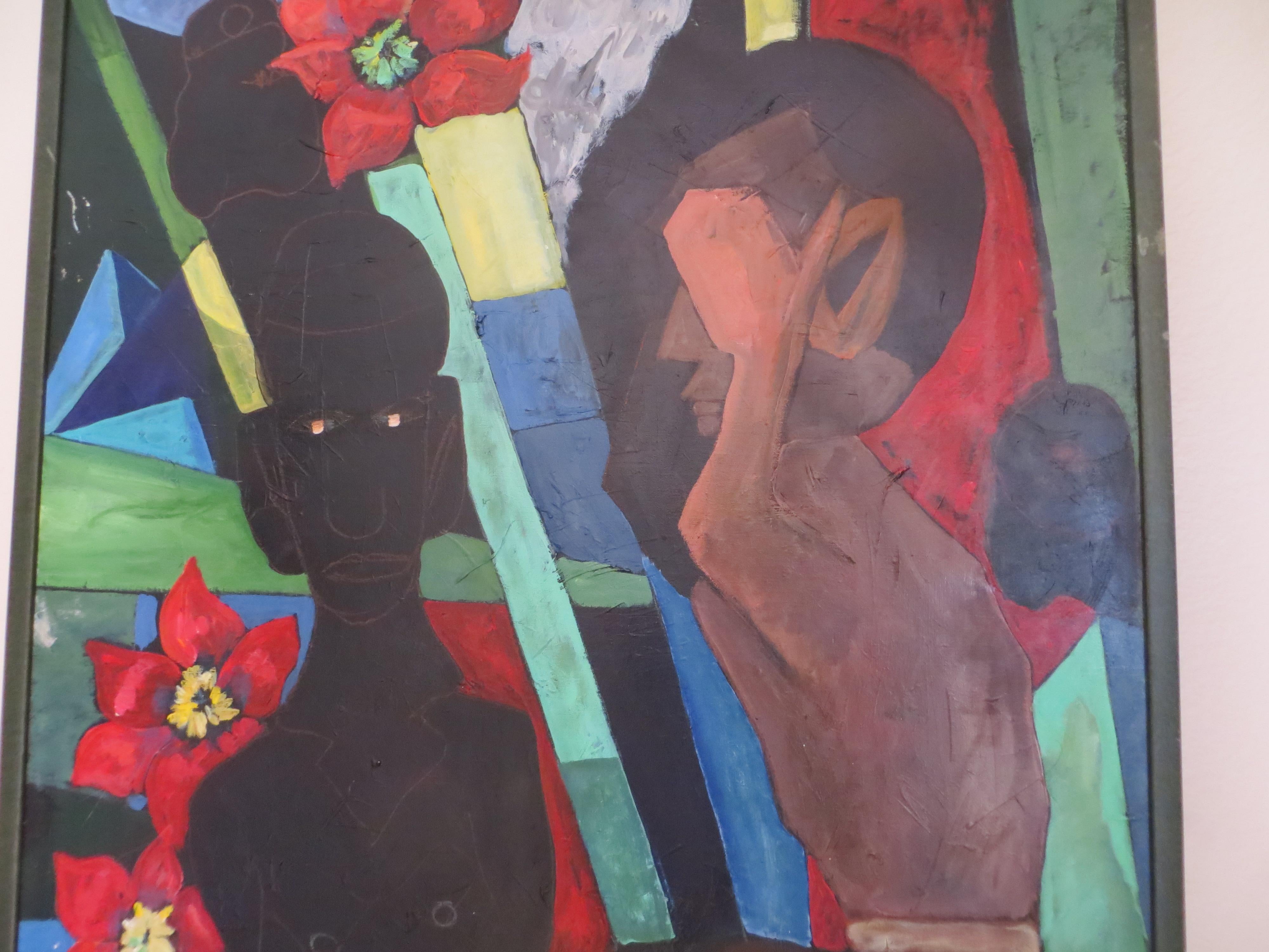 The Speaking Voice  canvas by John Weston - Gray Figurative Painting by Unknown