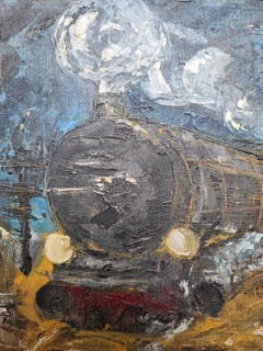 The Steam Train, Impressionist Oil After Claude Monet