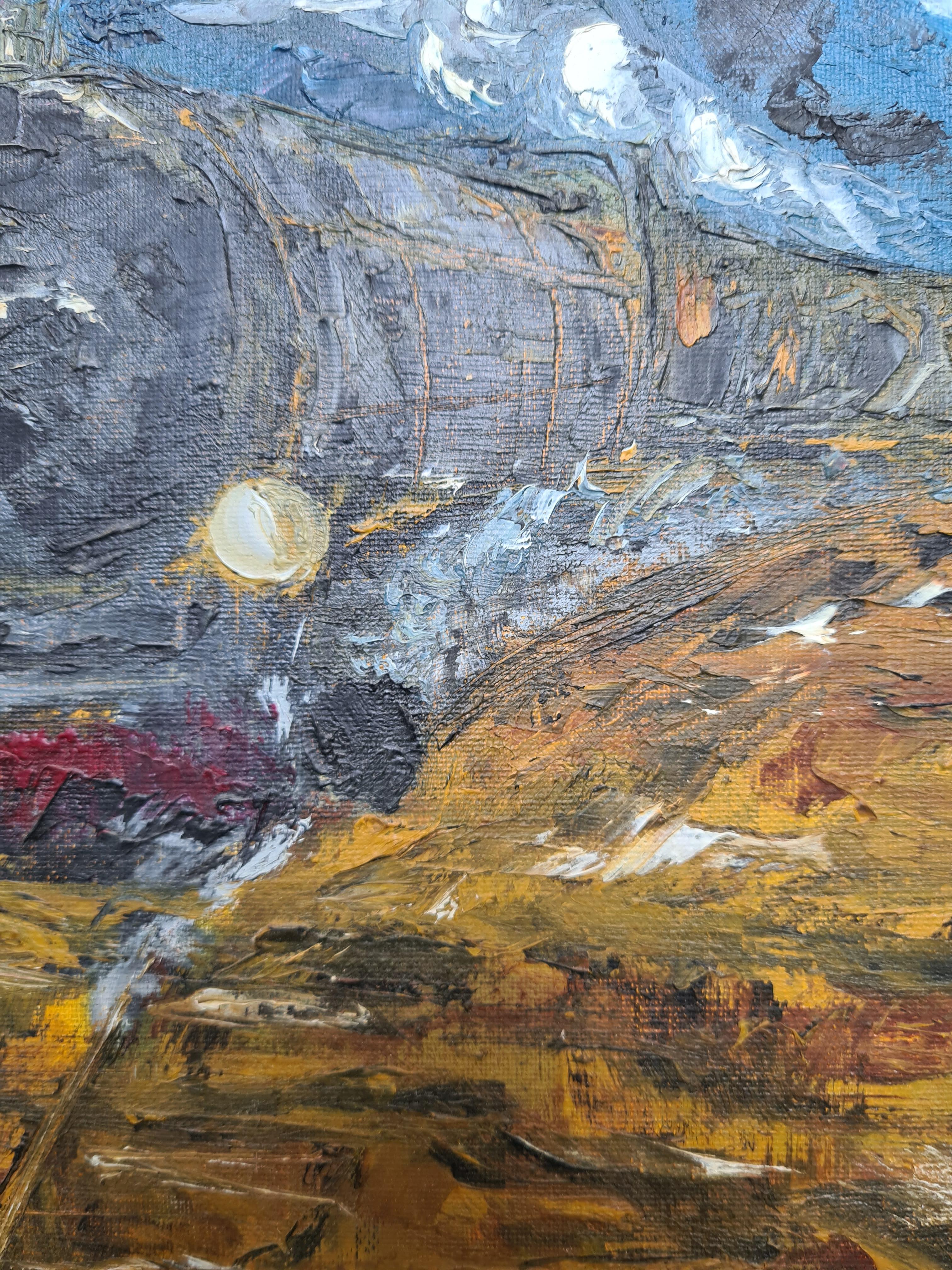 The Steam Train, Impressionist Oil After Claude Monet For Sale 1