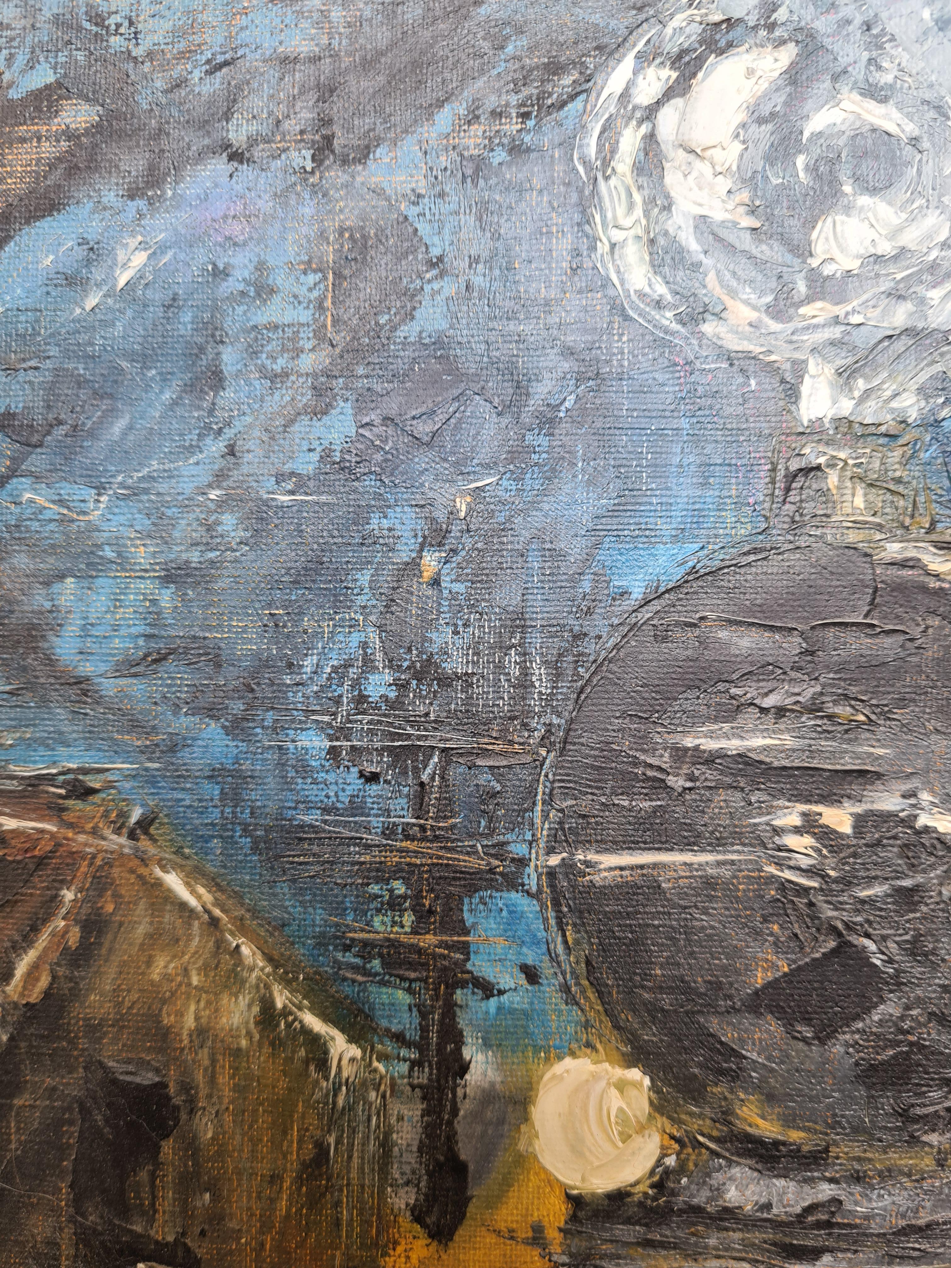The Steam Train, Impressionist Oil After Claude Monet For Sale 3