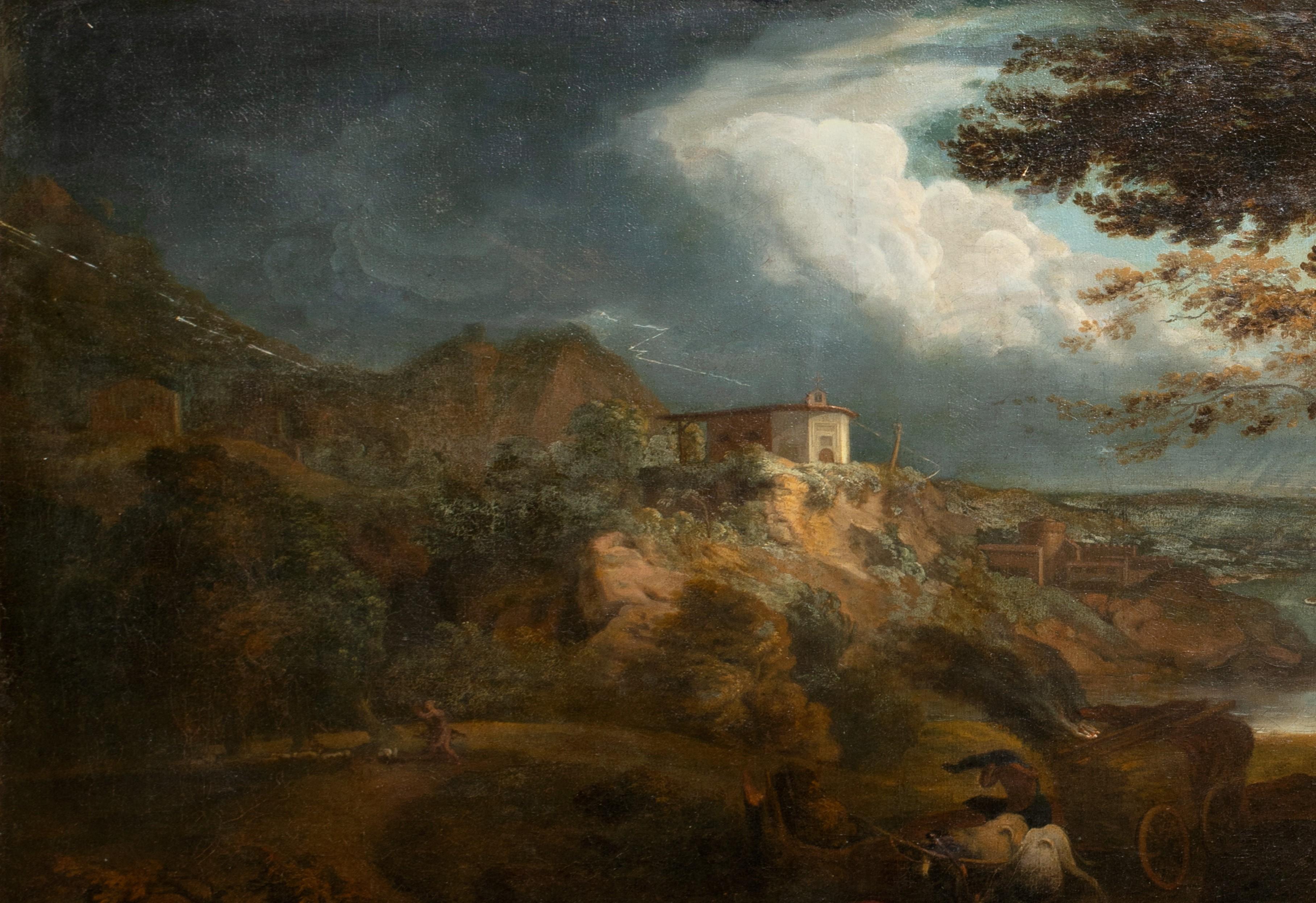 The Storm, 17th Century  - Brown Landscape Painting by Unknown
