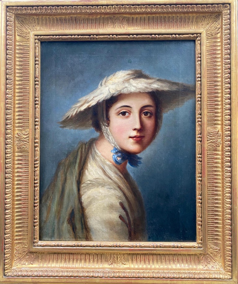 Unknown The straw hat beguiling young lady, a Southern French or