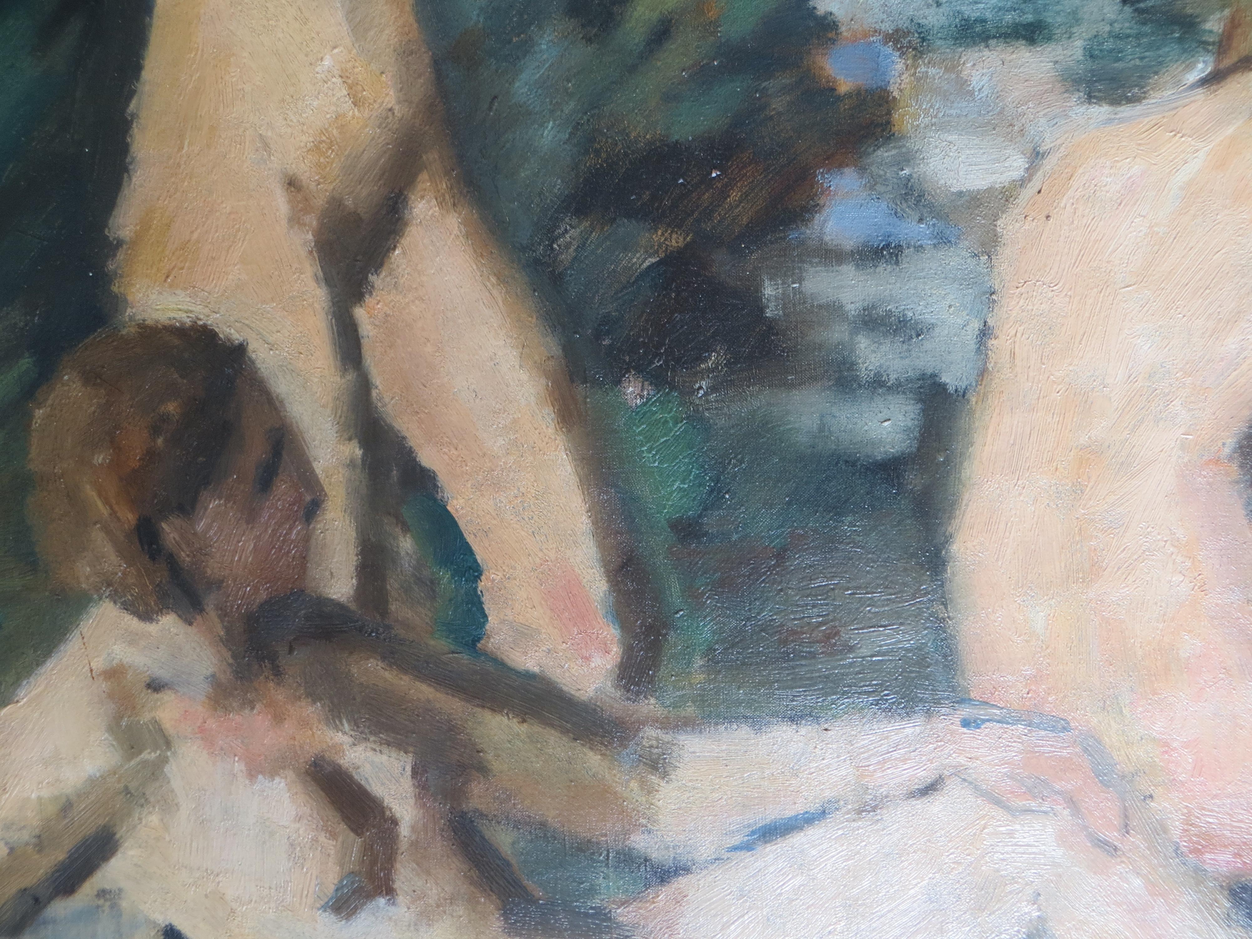 Aktstudie der Drei Grazien, André Favory zugeschrieben, unsigniert, nach Cezanne.
Ausgezeichneter Zustand, gerahmt.