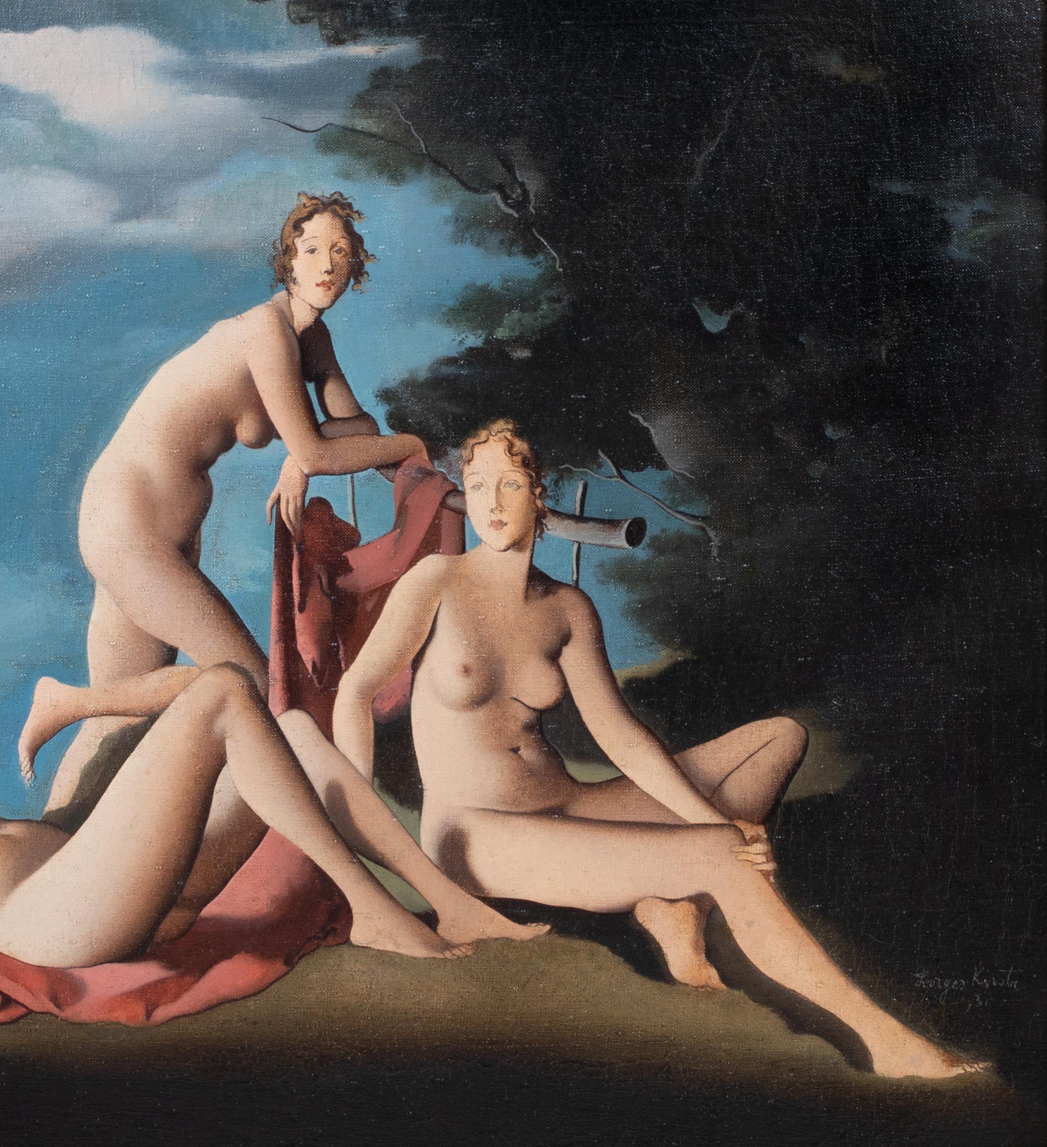 Le tre grazie nude del 1931  Greco ungherese forse Georges Kyrota 1