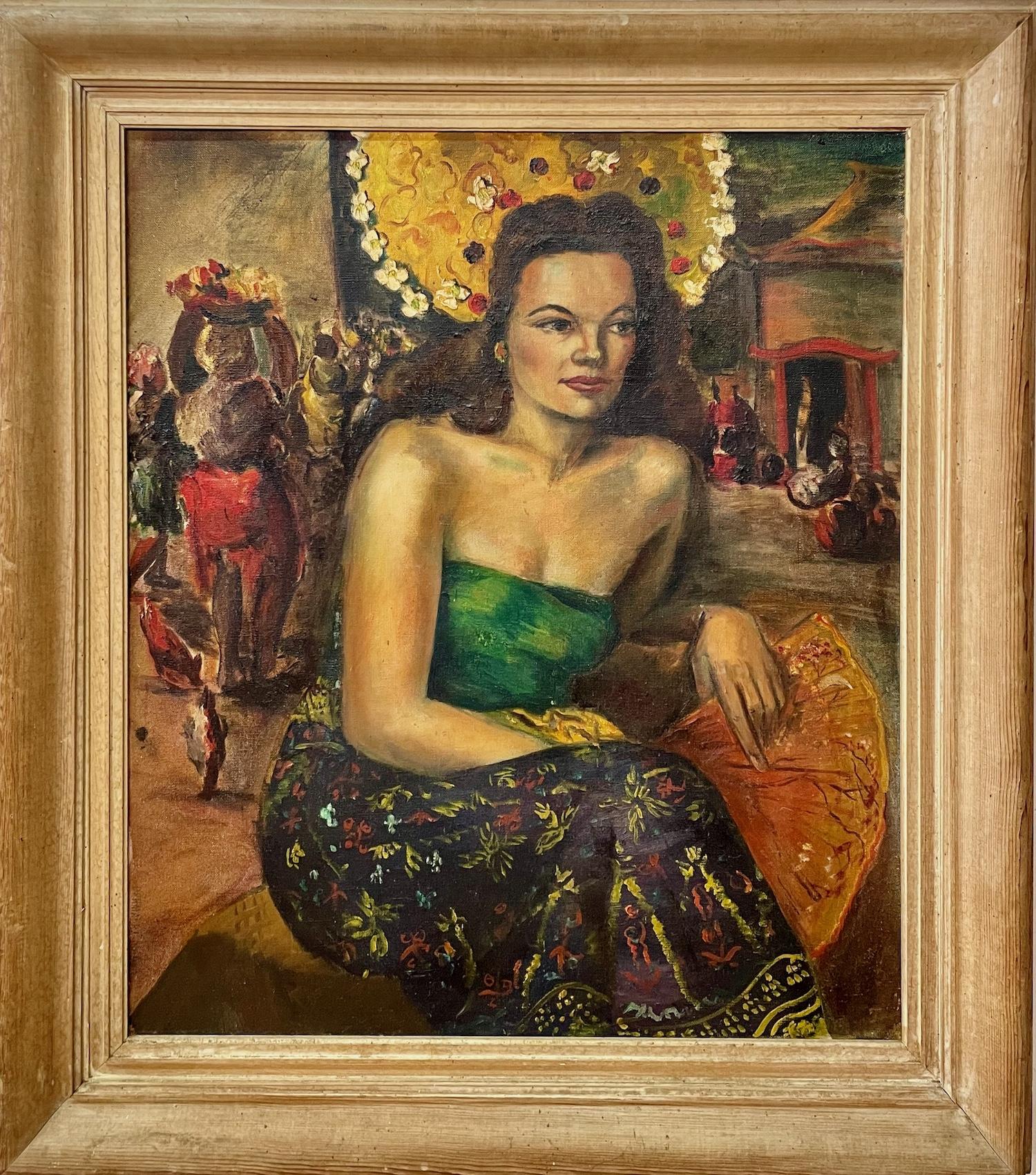 Figurative Painting de Unknown - El encanto intemporal de la "bailarina javanesa"