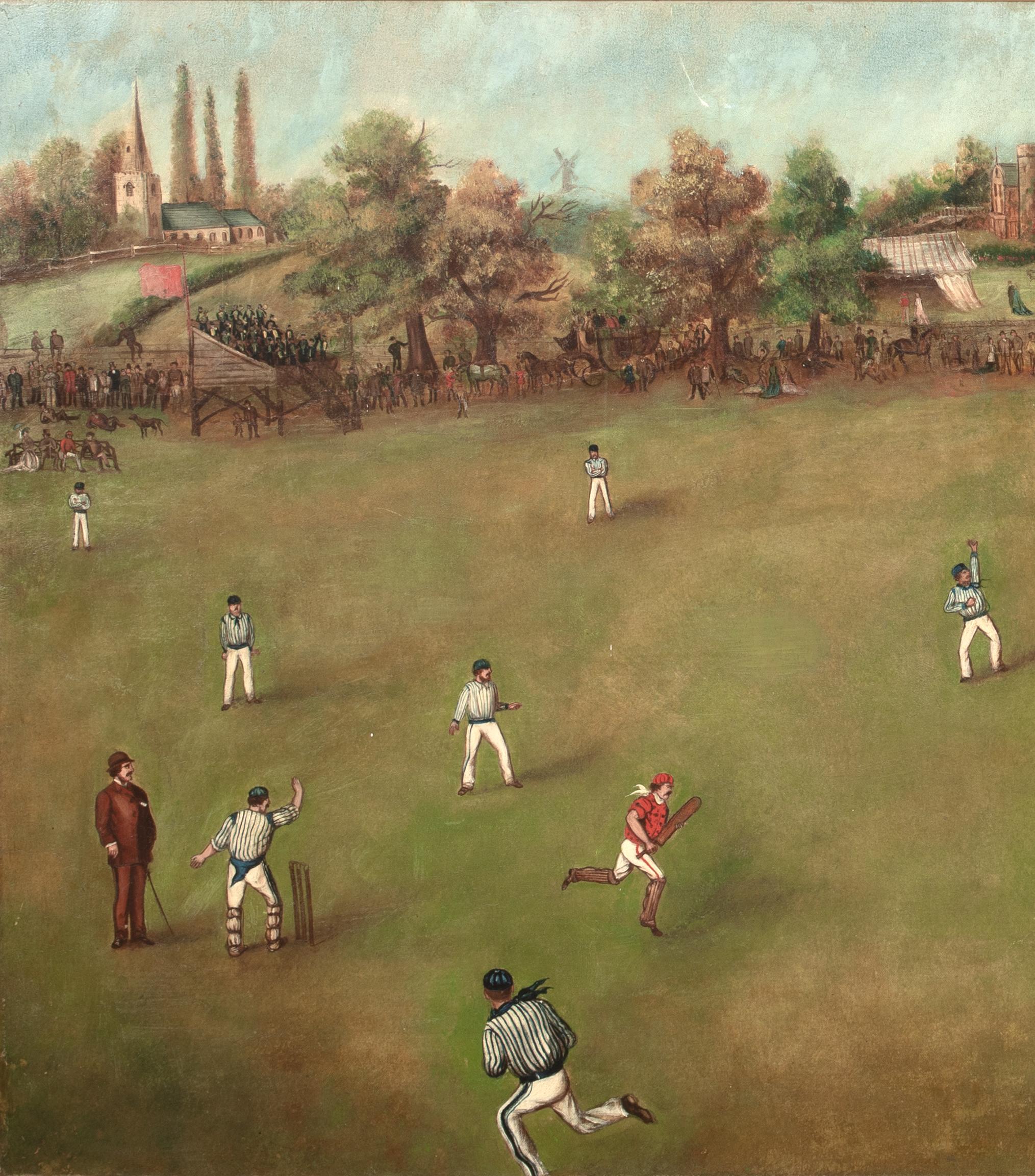 The University Cricket Match, 19. Jahrhundert - English School - Signiert im Angebot 6