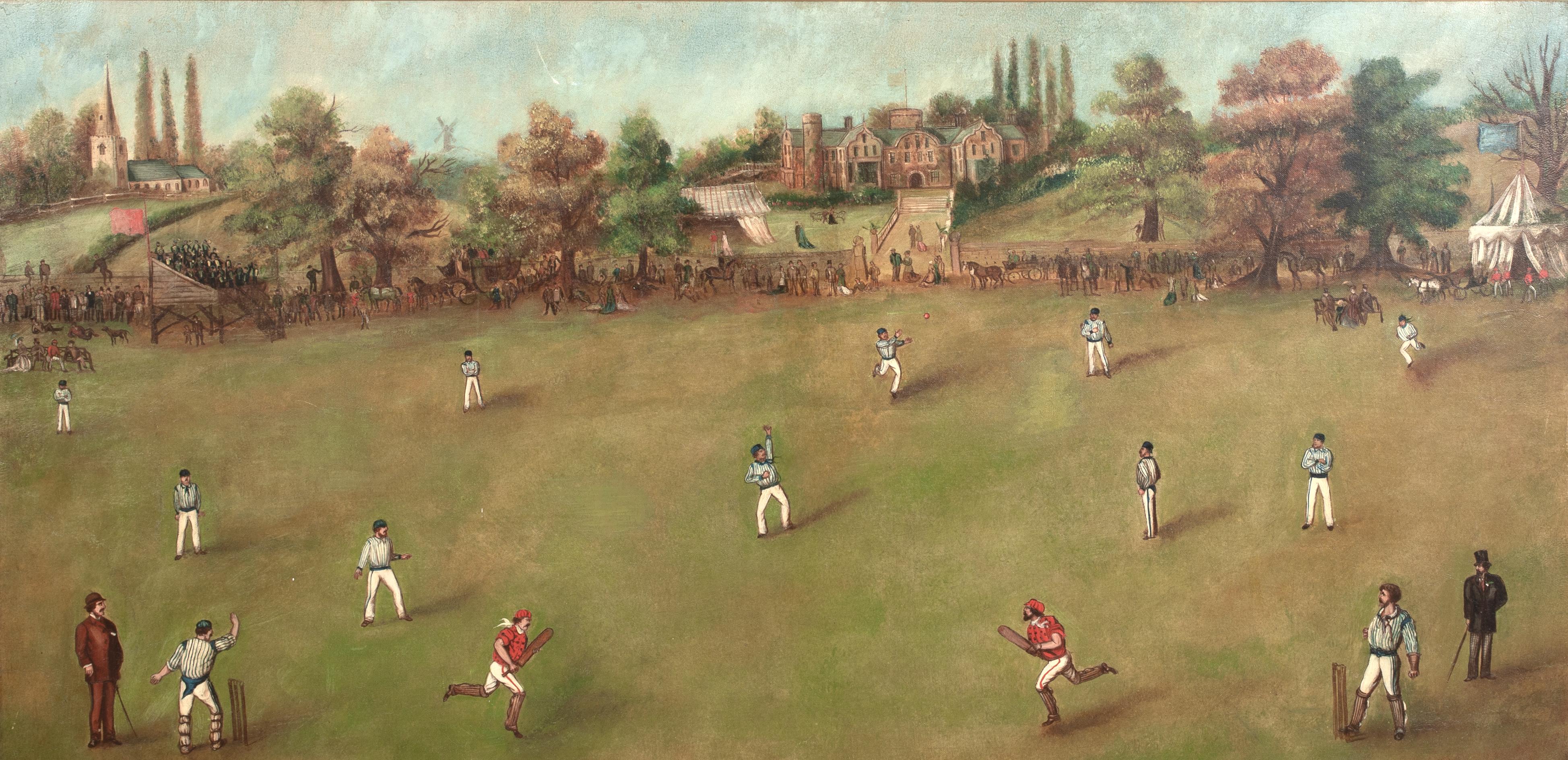 The University Cricket Match, 19. Jahrhundert - English School - Signiert im Angebot 1