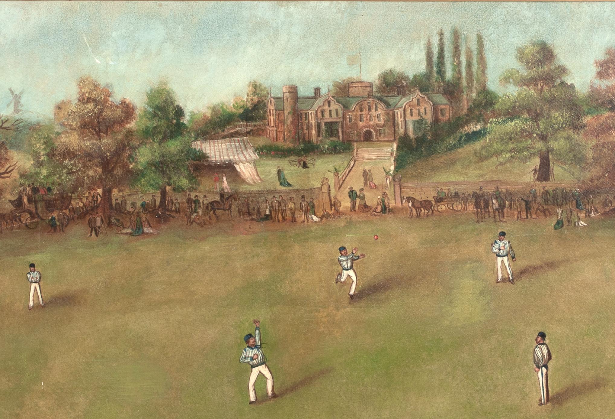 The University Cricket Match, 19. Jahrhundert - English School - Signiert im Angebot 2