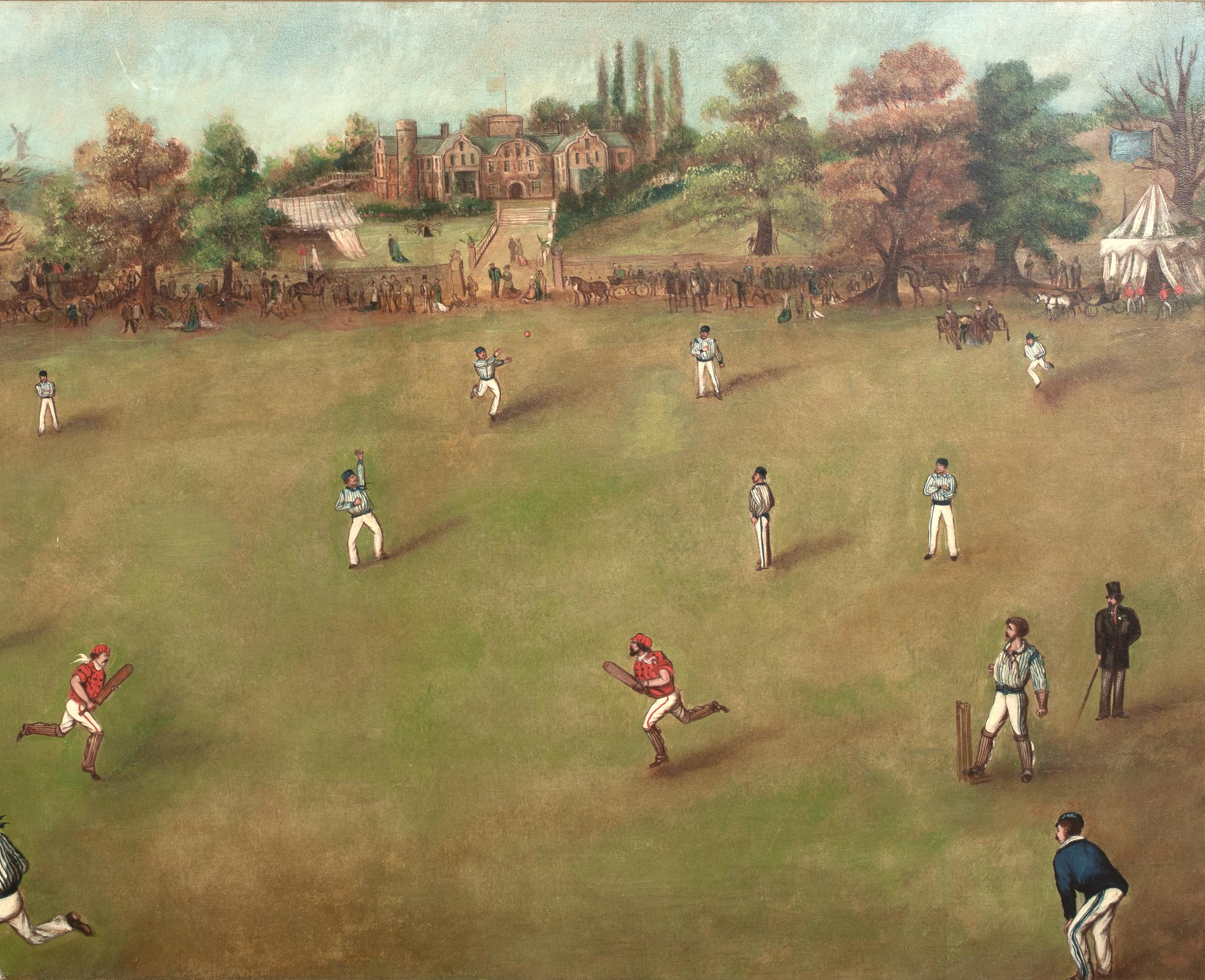 The University Cricket Match, 19. Jahrhundert - English School - Signiert im Angebot 3