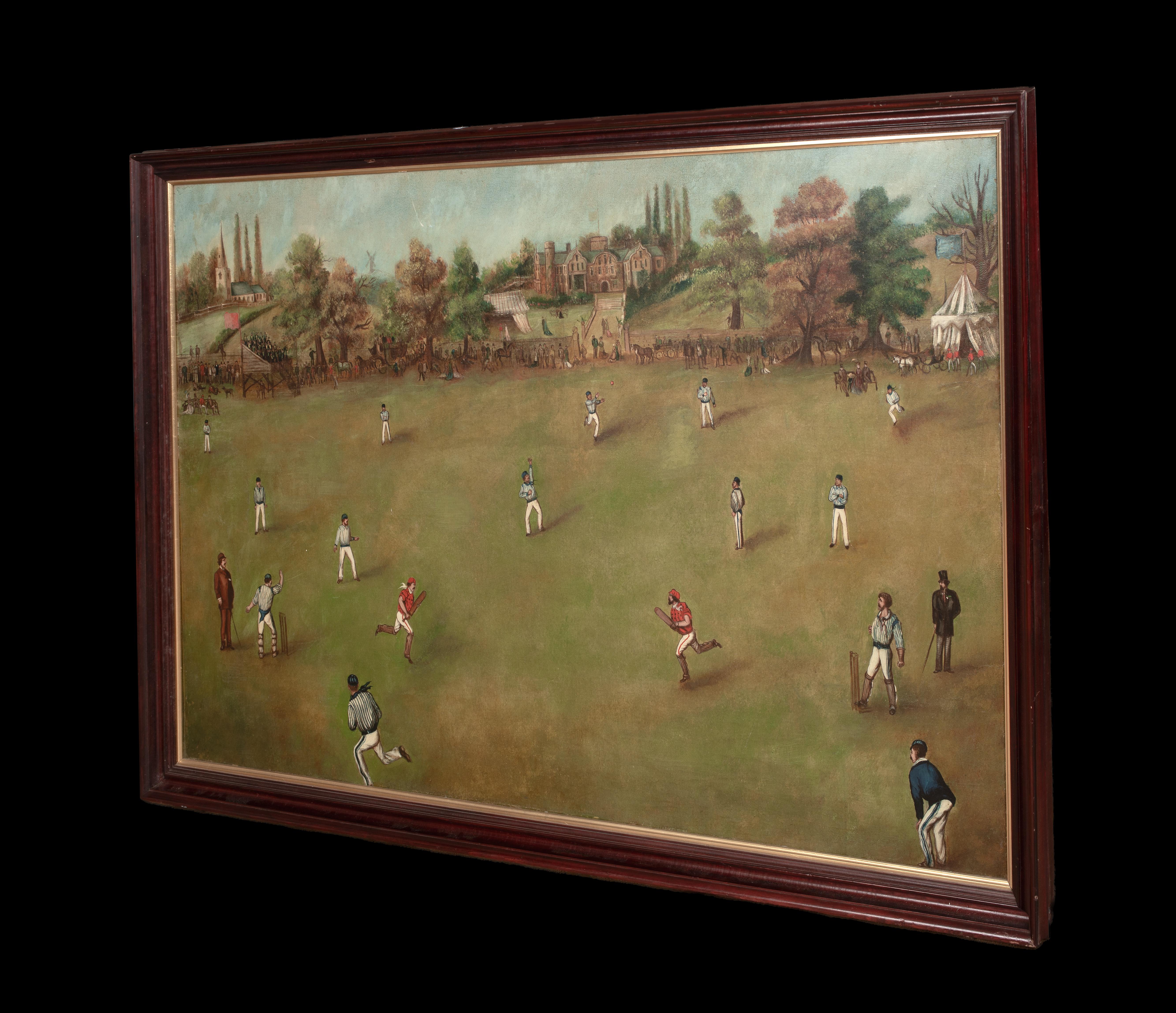 The University Cricket Match, 19. Jahrhundert - English School - Signiert im Angebot 4