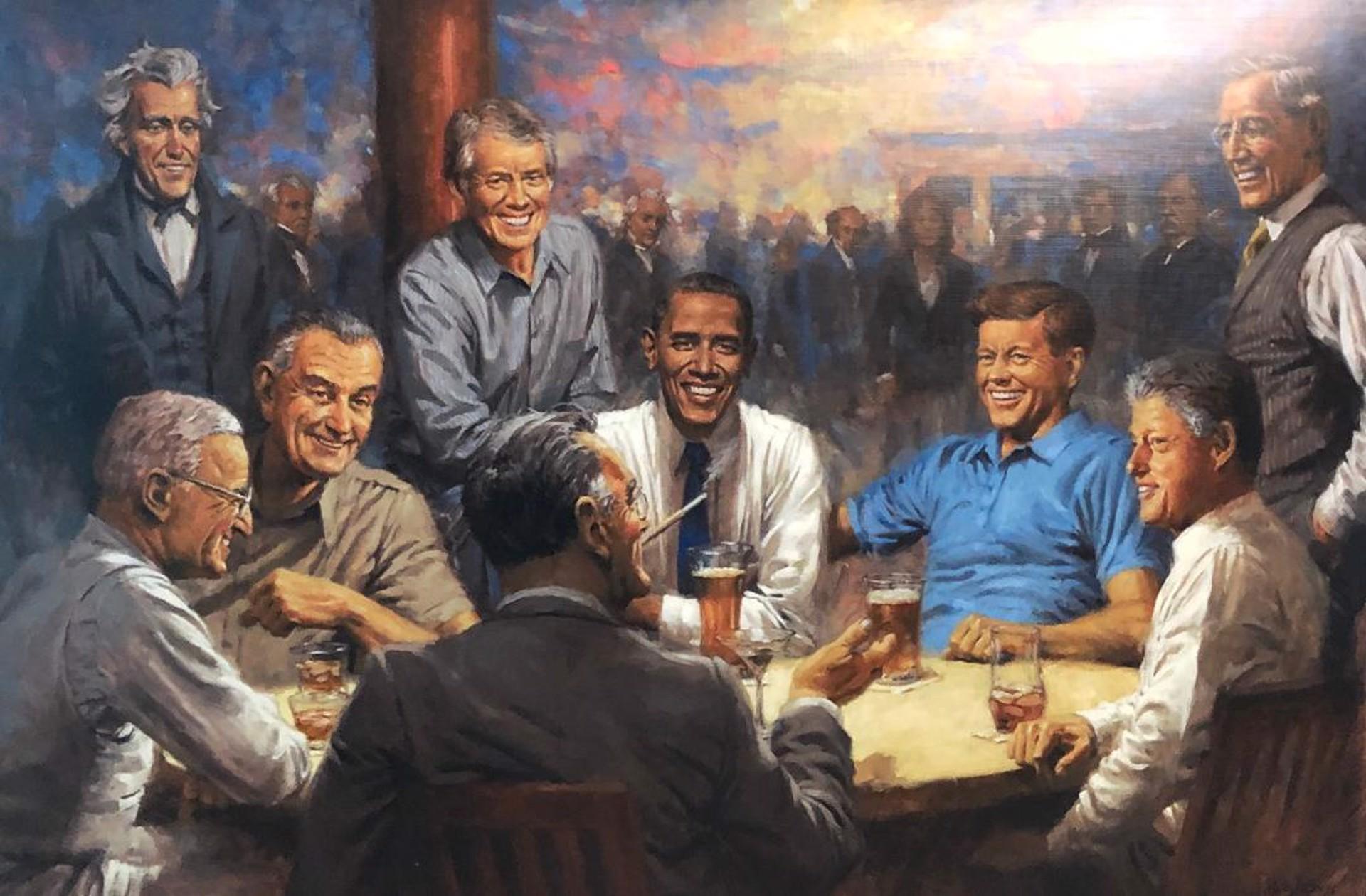 Unknown Figurative Painting - The US Democrat Presidents- Giclee on Canvas