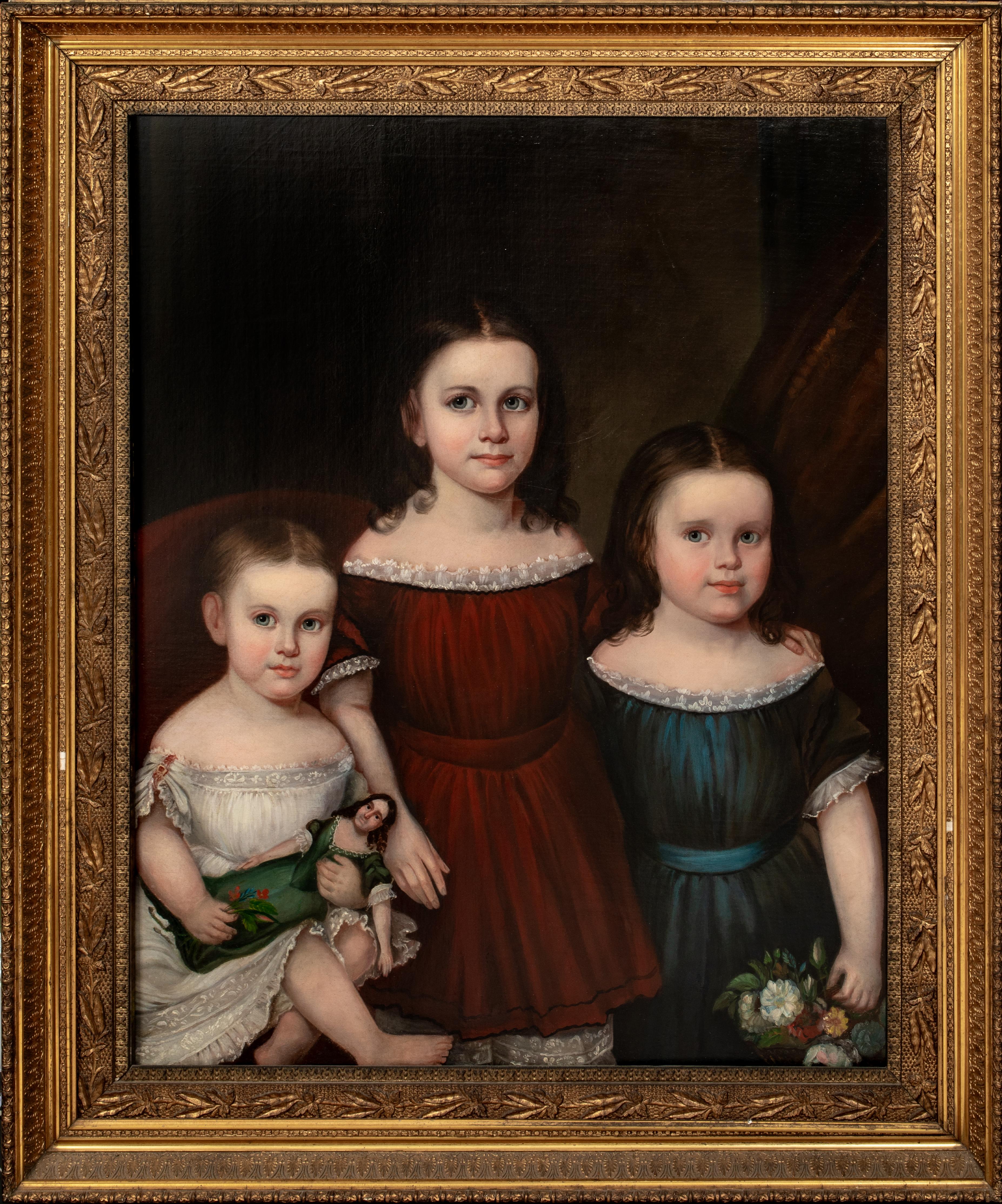 Unknown Portrait Painting - The Vanderbilt Children, 19th Century   American School 