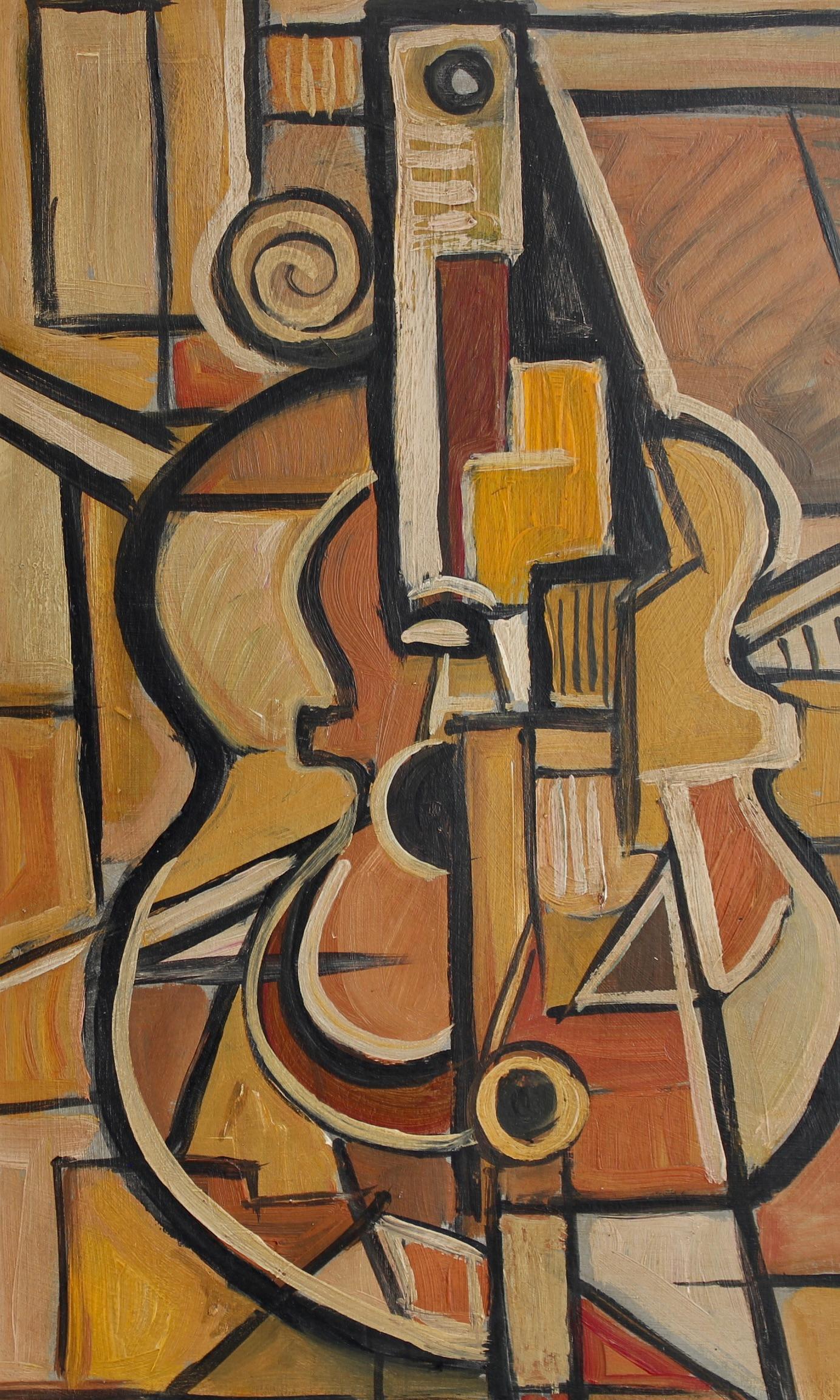 La série Vanguard Nr. V : Collectional d'abstractions européennes d'après-guerre de JG - Marron Abstract Painting par Unknown