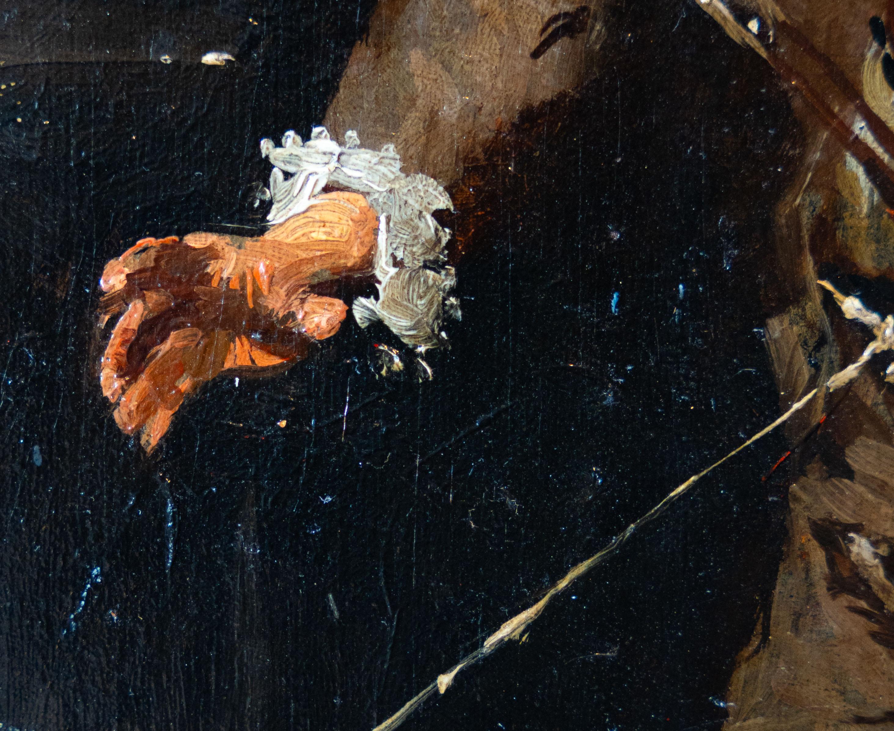 Questo suggestivo dipinto esemplifica la maestria dell'artista nelle scene di genere e la sua sensibilità ai ritmi della vita quotidiana. Eseguita con pennellate fluide e sicure, l'opera cattura un momento di tranquilla teatralità all'interno di un
