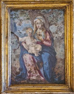 The Virgin and Child With An Apple, Oil on Copper, Style of 17th Century Bologna