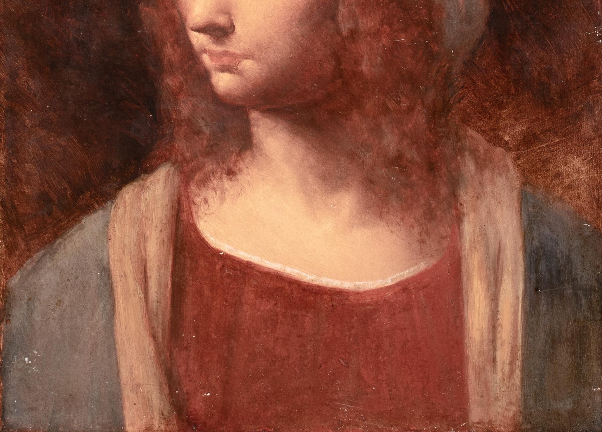 La Vergine Maria, olio su tavola - stile di Leonardo da Vinci  (1452-1519) in vendita 6