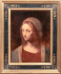 The Virgin Mary, oil on panel - style of LEONARDO DA VINCI  (1452-1519)