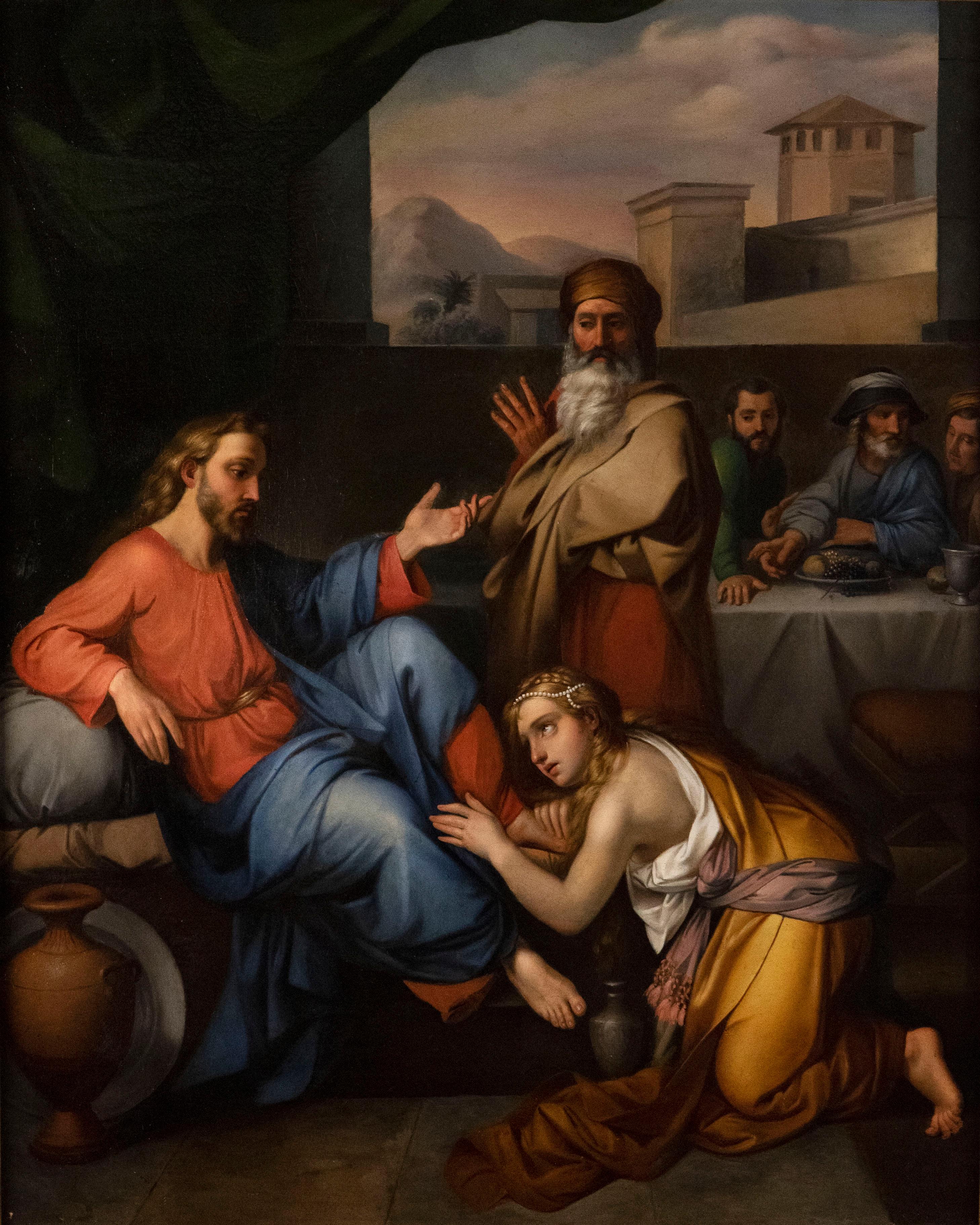 The Washing of Christ’s Feet, Christ in the House of Simon the Pharisee - Painting by Unknown