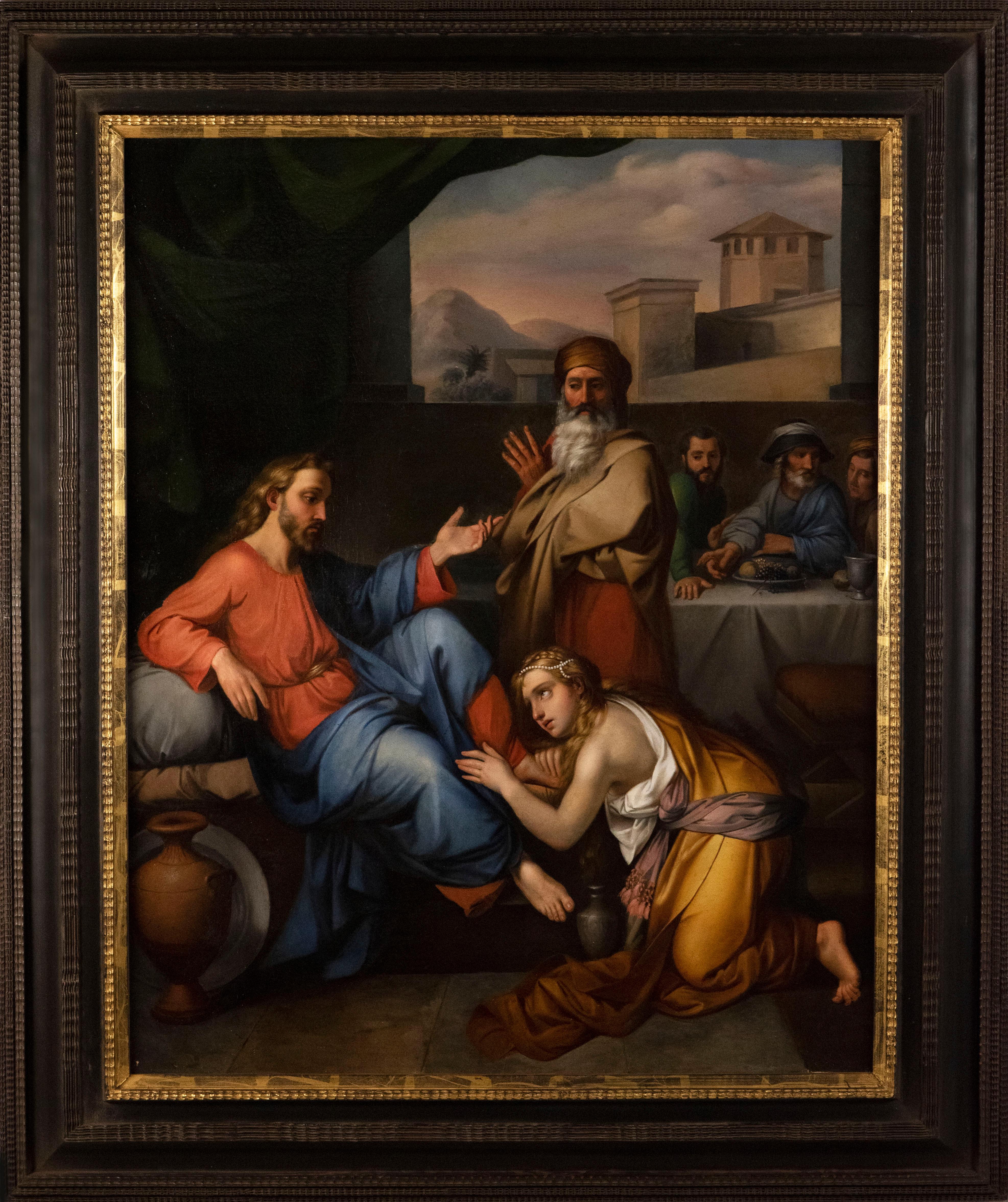 Unknown Figurative Painting - The Washing of Christ’s Feet, Christ in the House of Simon the Pharisee