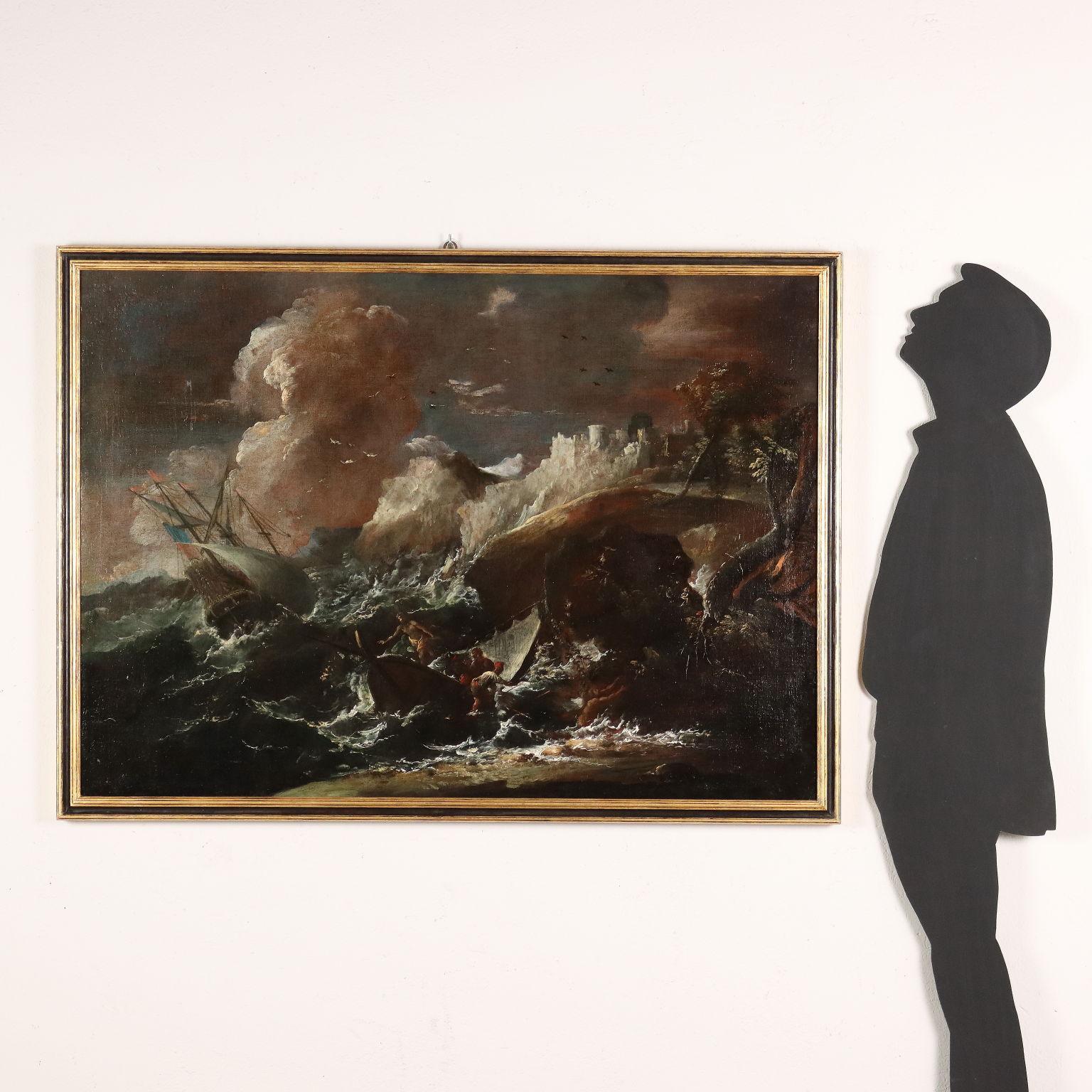 El mar ondulado Óleo sobre lienzo Italia Siglos XVII-XVIII - Painting de Unknown