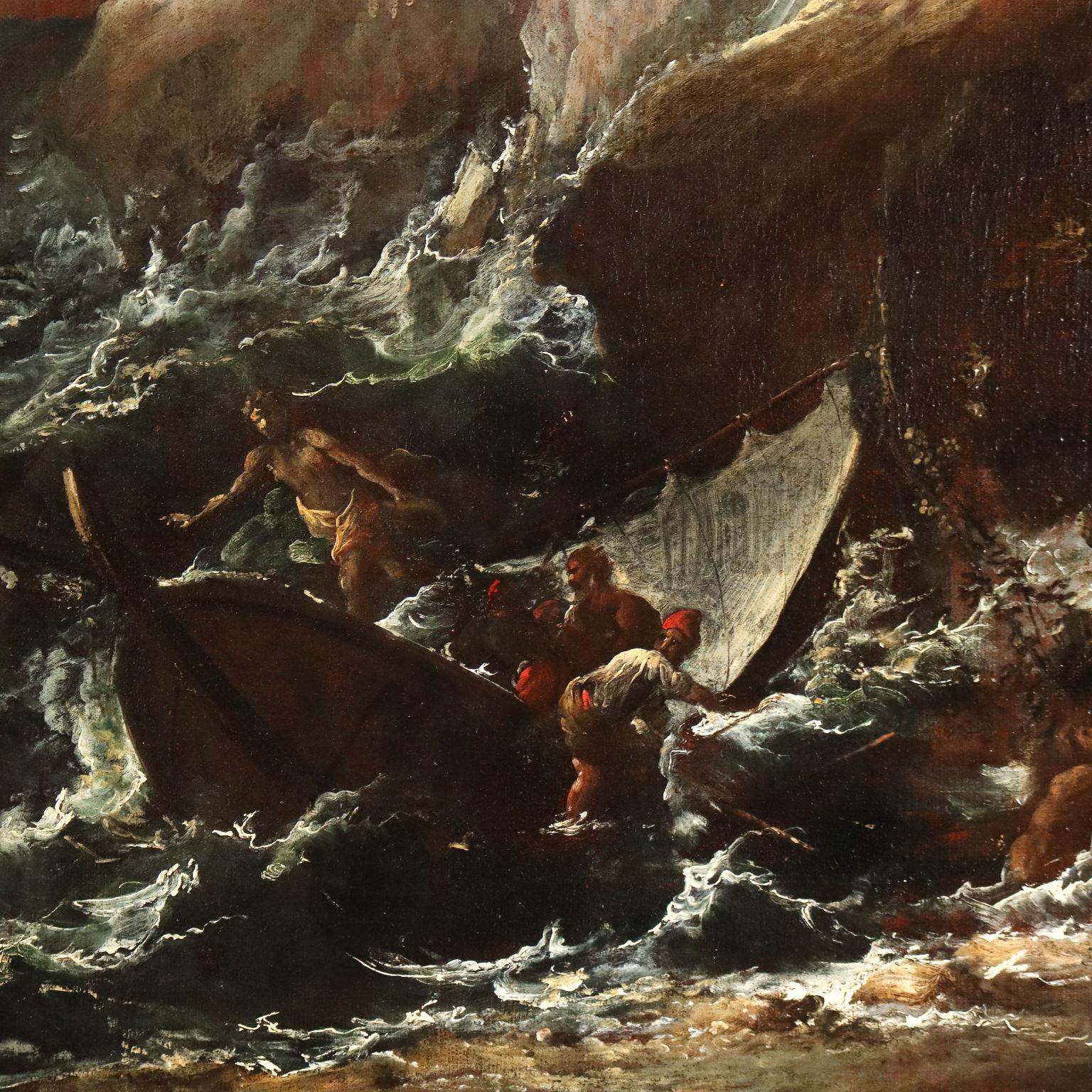 El mar ondulado Óleo sobre lienzo Italia Siglos XVII-XVIII - Painting Otro estilo de arte de Unknown