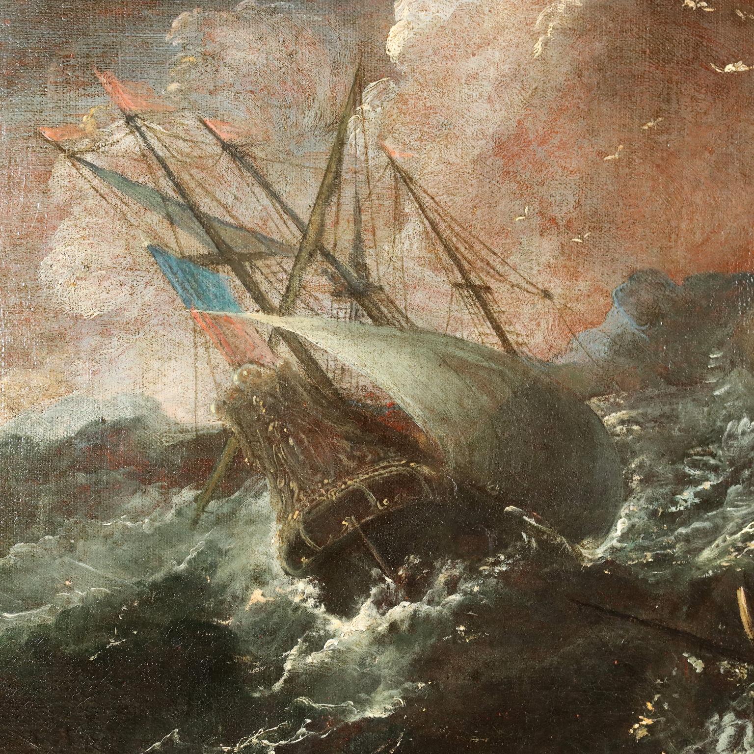 El mar ondulado Óleo sobre lienzo Italia Siglos XVII-XVIII 2