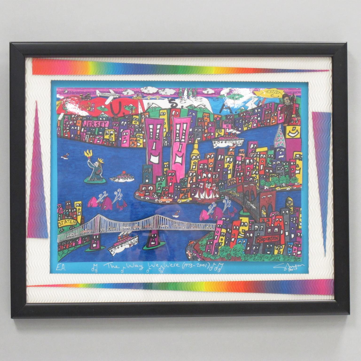 The Way We Were, 1973-2001 New York Cityscape Colorful 3D Art Collage Painting For Sale 14