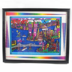 The Way We Were, 1973-2001 New York Skyline Colorful 3D Pop Art Collage Painting
