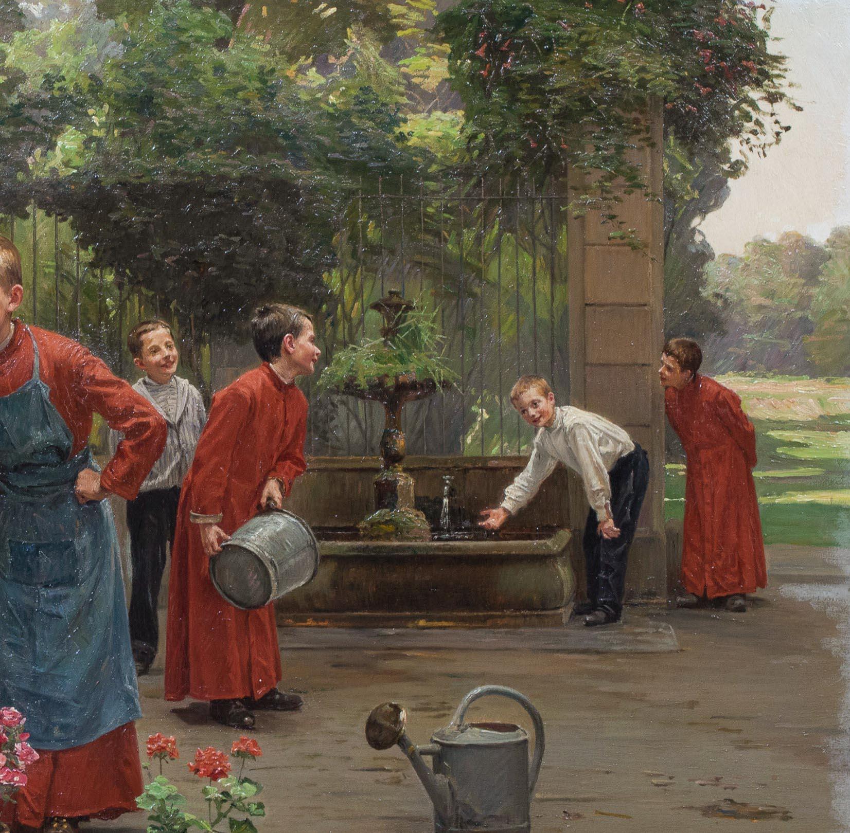 The Young Gardeners, 19th Century  by Charles Bertrand d'Entraygues 1