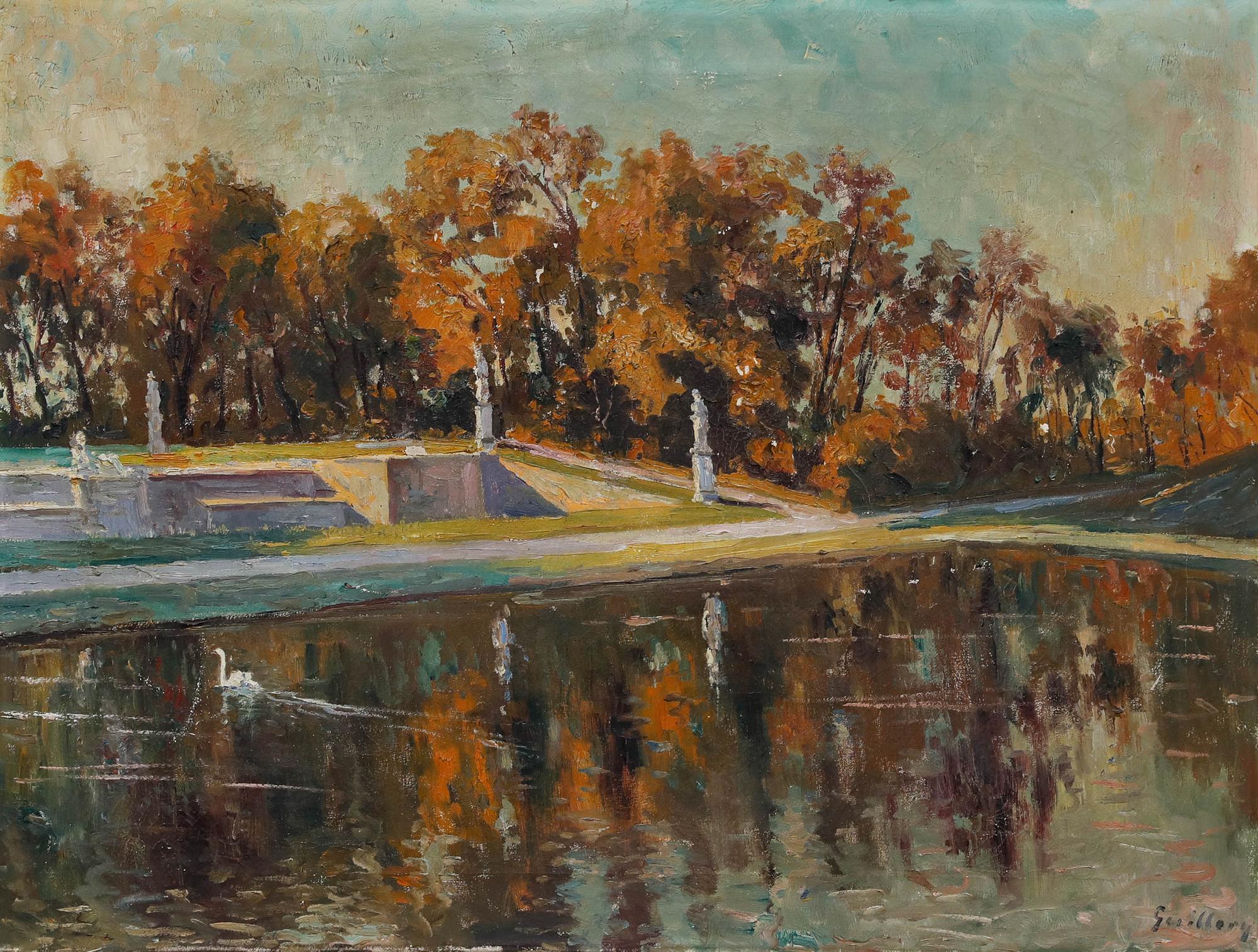 Theodor Gullery (1900-1976) - Mitte 20. Jahrhundert Öl, Herbst im Park – Painting von Unknown