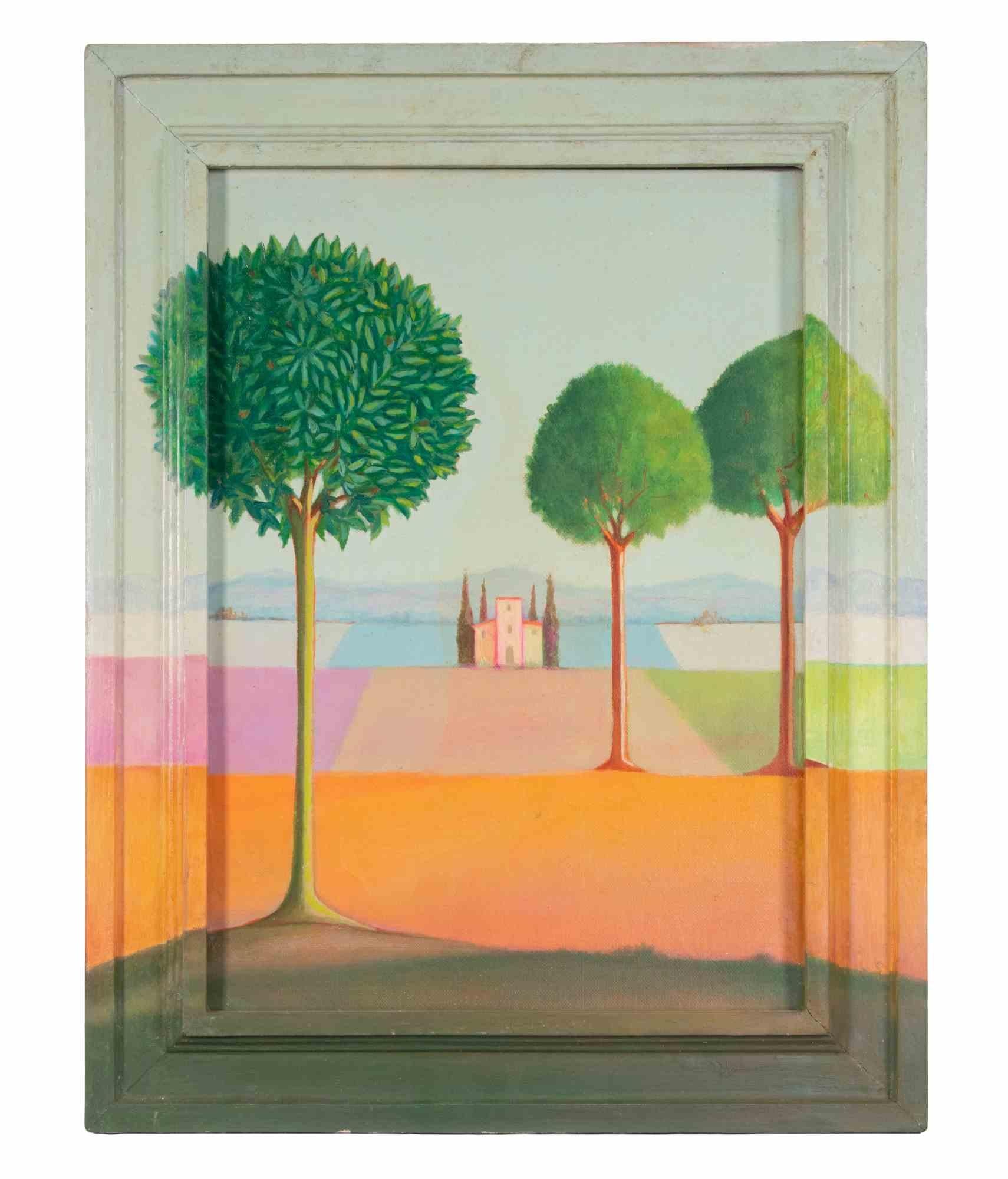 This Morning there was Fog - Oil Paint - 1996 - Contemporary Painting by Unknown