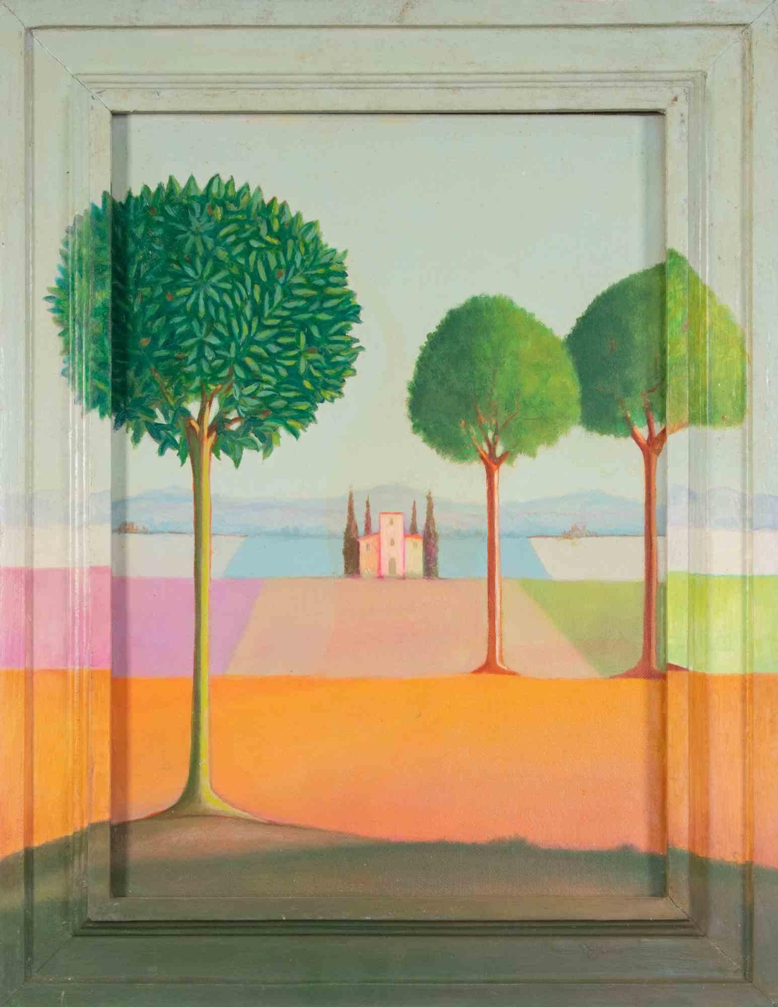 Ce matin, il y avait du brouillard - Peinture à l'huile - 1996