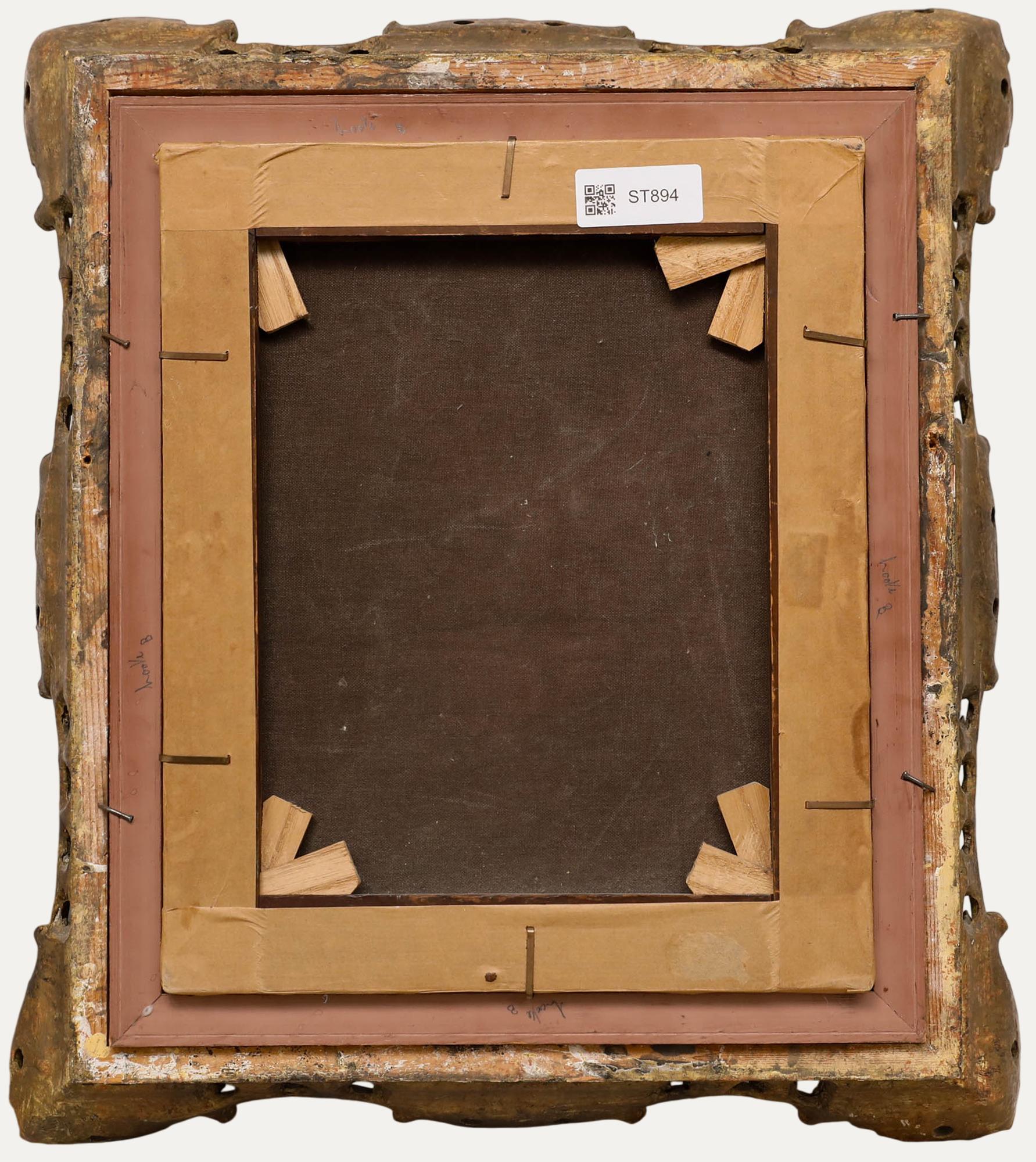 Thomas Collins (1835-1893) - Óleo enmarcado de 1874, Naturaleza muerta con acebo y flores - Still-Life Painting Marrón de Unknown