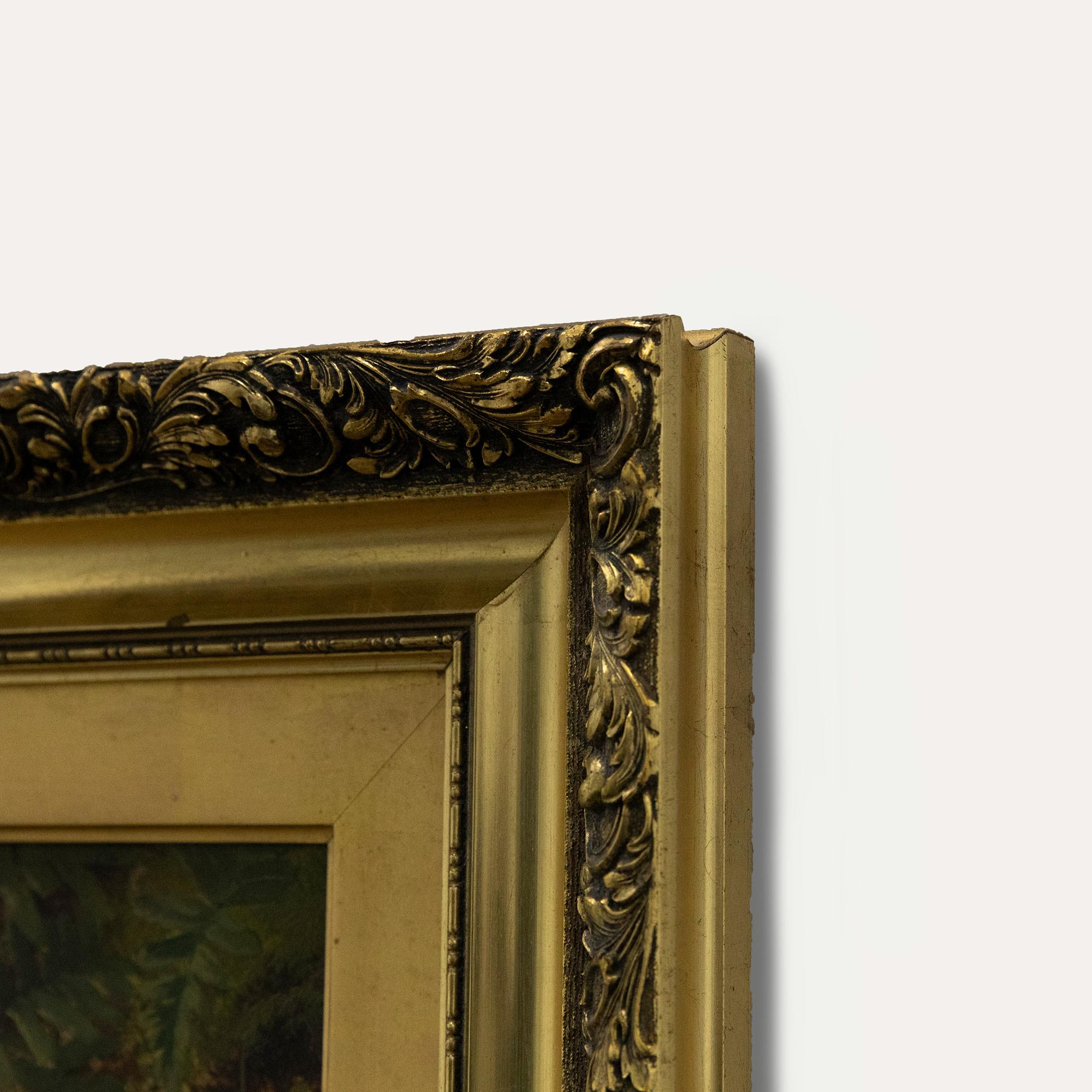 Thomas Collins (fl.1857-1893) - Framed Oil, Pink Primrose & Geranium Leaves 2