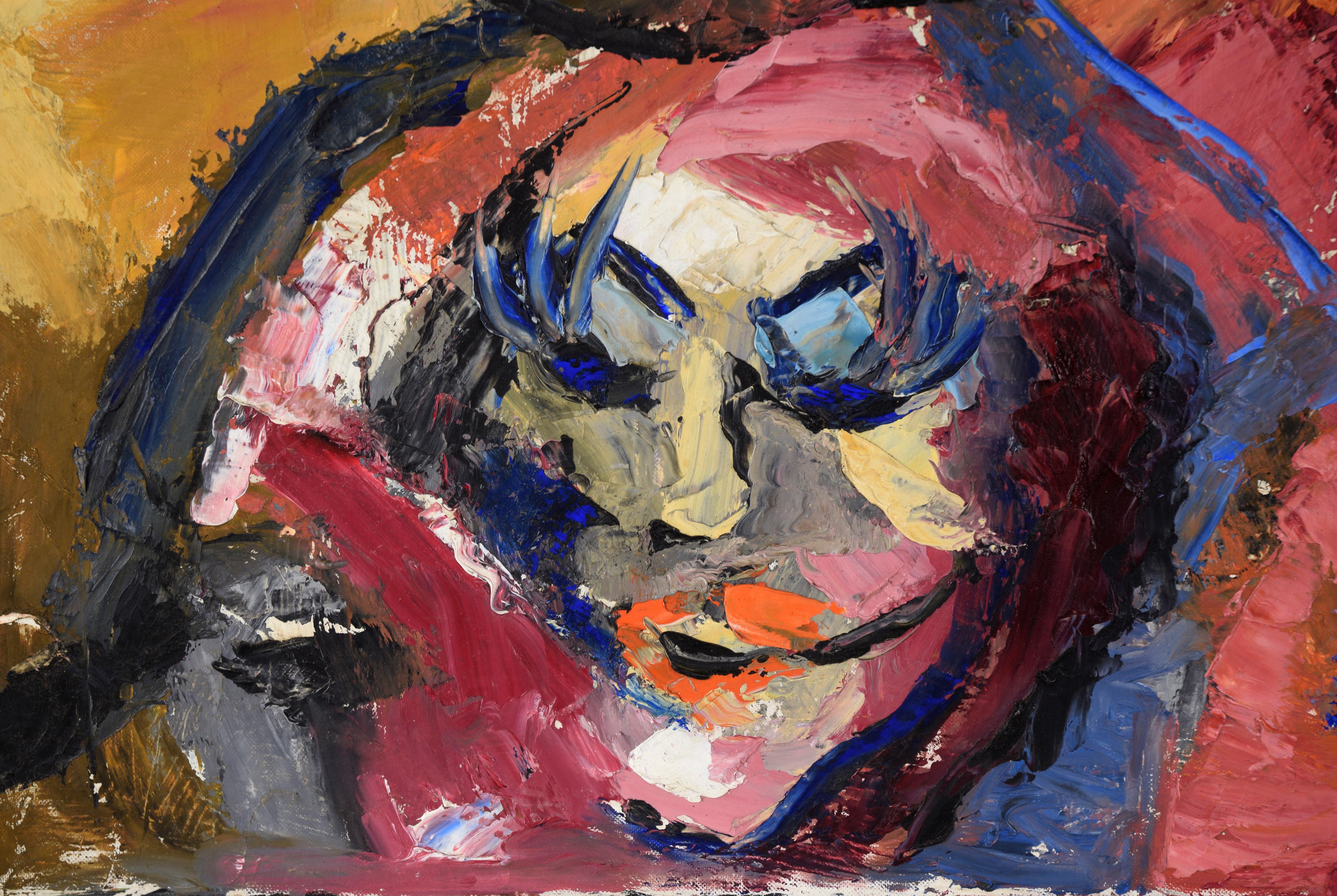 Tres rostros abstractos al óleo sobre cartón ilustración

Composición abstracta de tres rostros por un artista desconocido (siglo XX). Cada rostro está hecho con trazos gruesos y gestuales, presentando una visión casi caricaturesca de estas tres