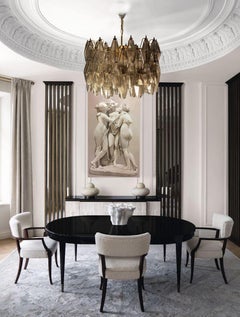 Three Graces Large Neoclassical Grisaille Painting after Canova 1920