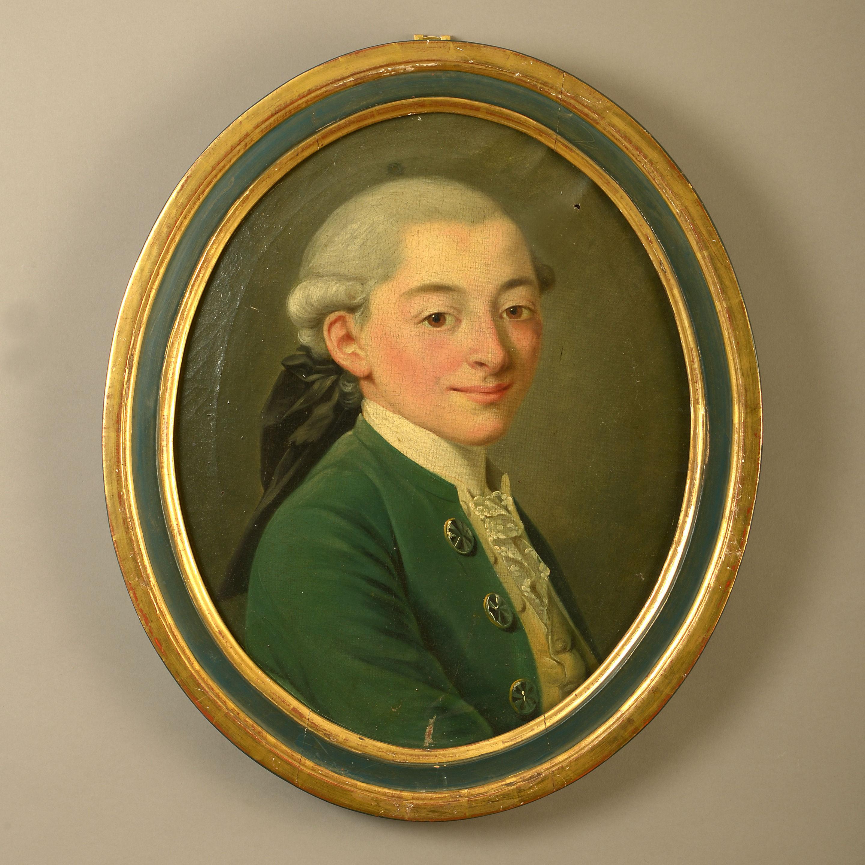 Drei Porträts aus dem späten 18. Jahrhundert (Braun), Portrait Painting, von Unknown