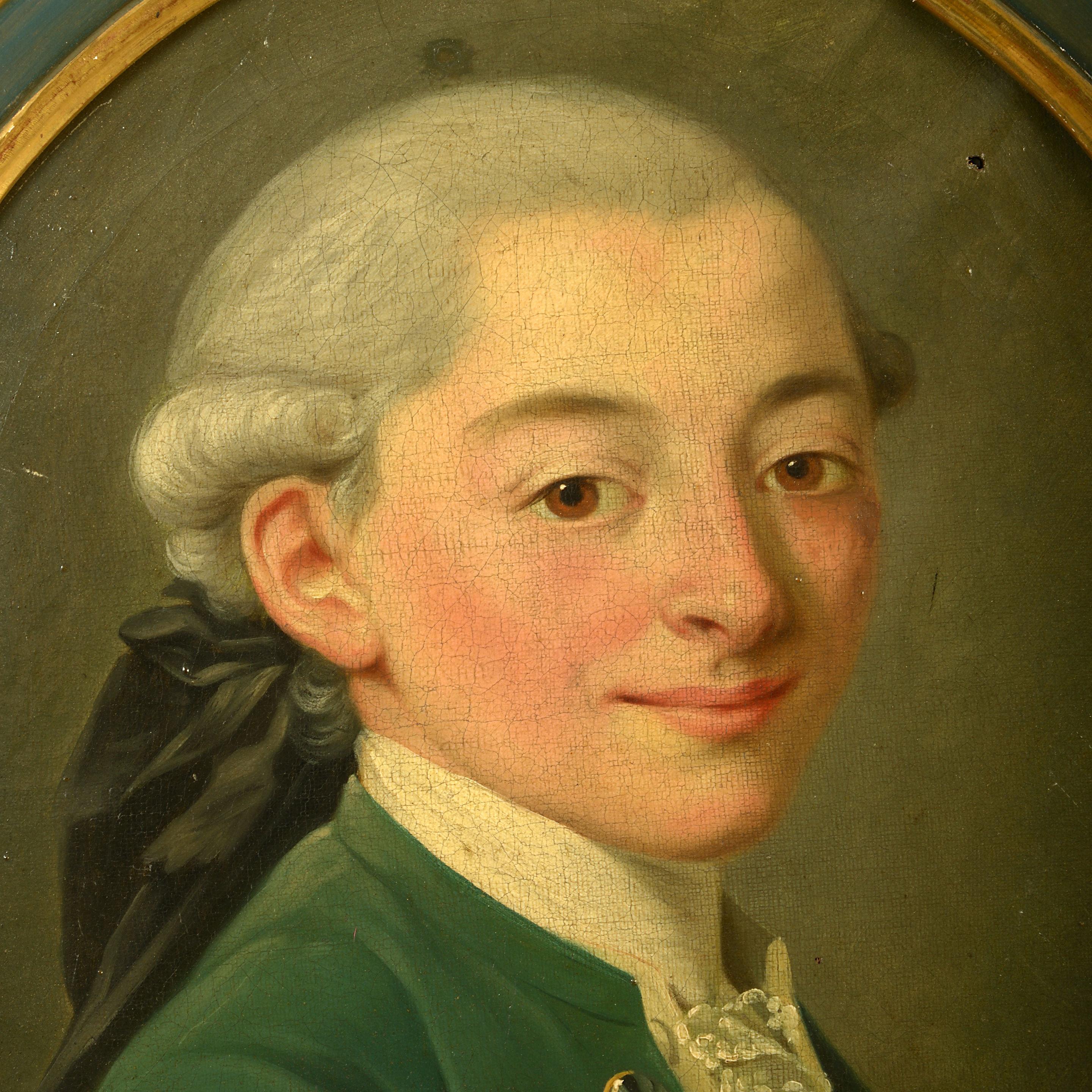Ovale Porträts aus dem späten 18. Jahrhundert:: die junge Brüder darstellen.