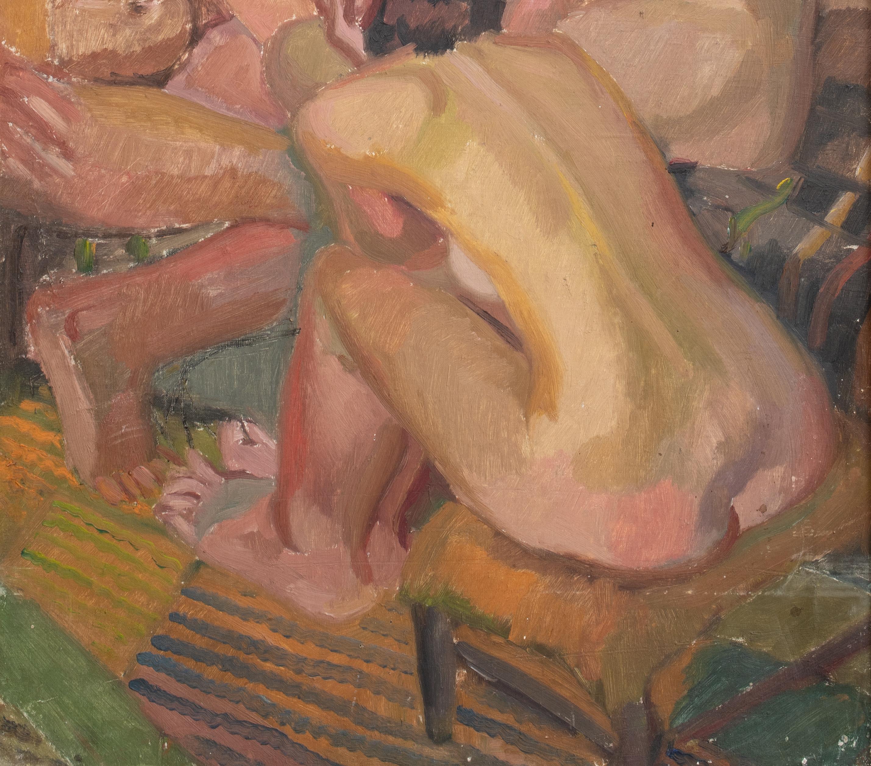 Three Nudes, early 20th Century   by Harry Barr (1896-1987) For Sale 7