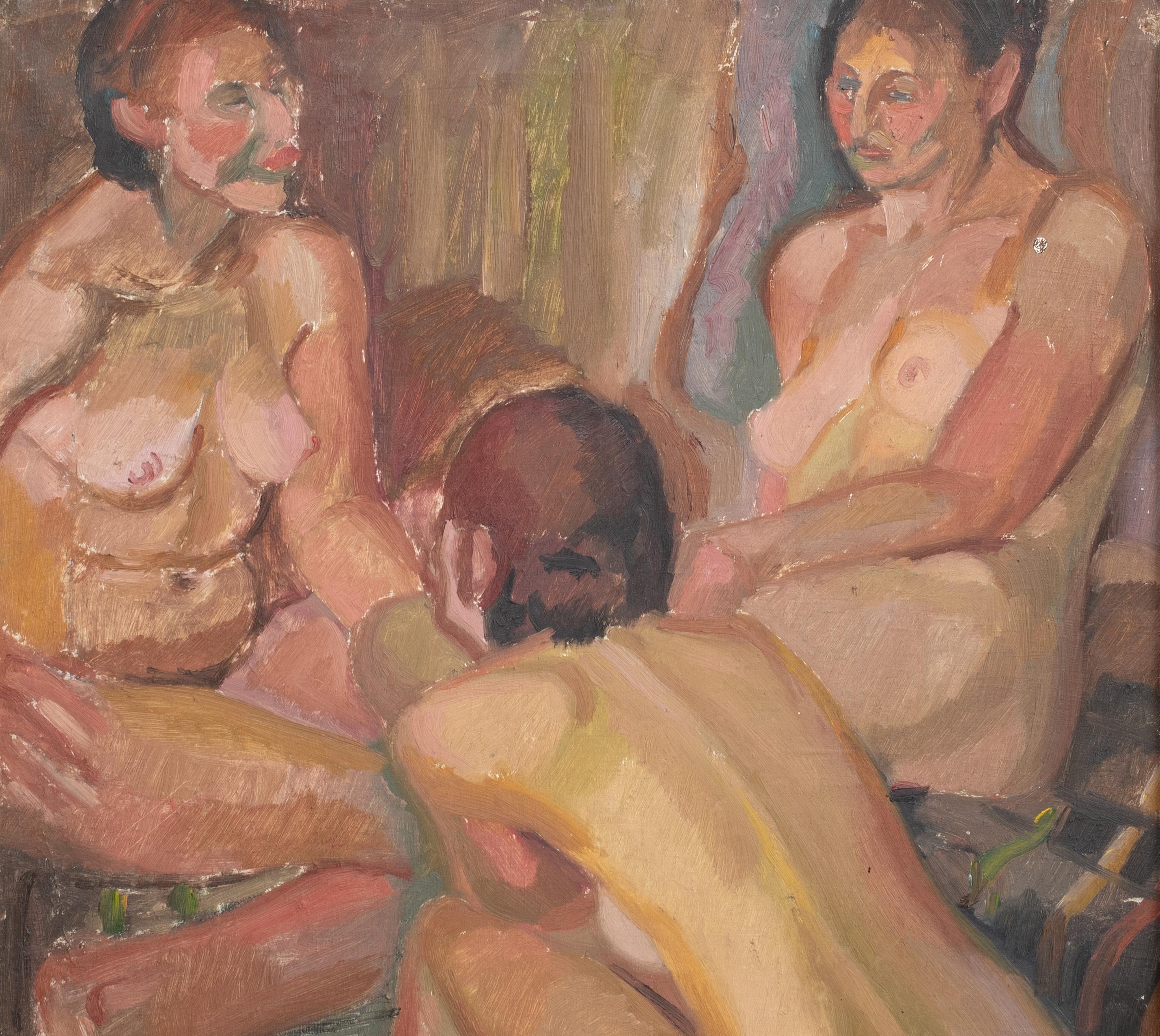 Three Nudes, early 20th Century   by Harry Barr (1896-1987) For Sale 4
