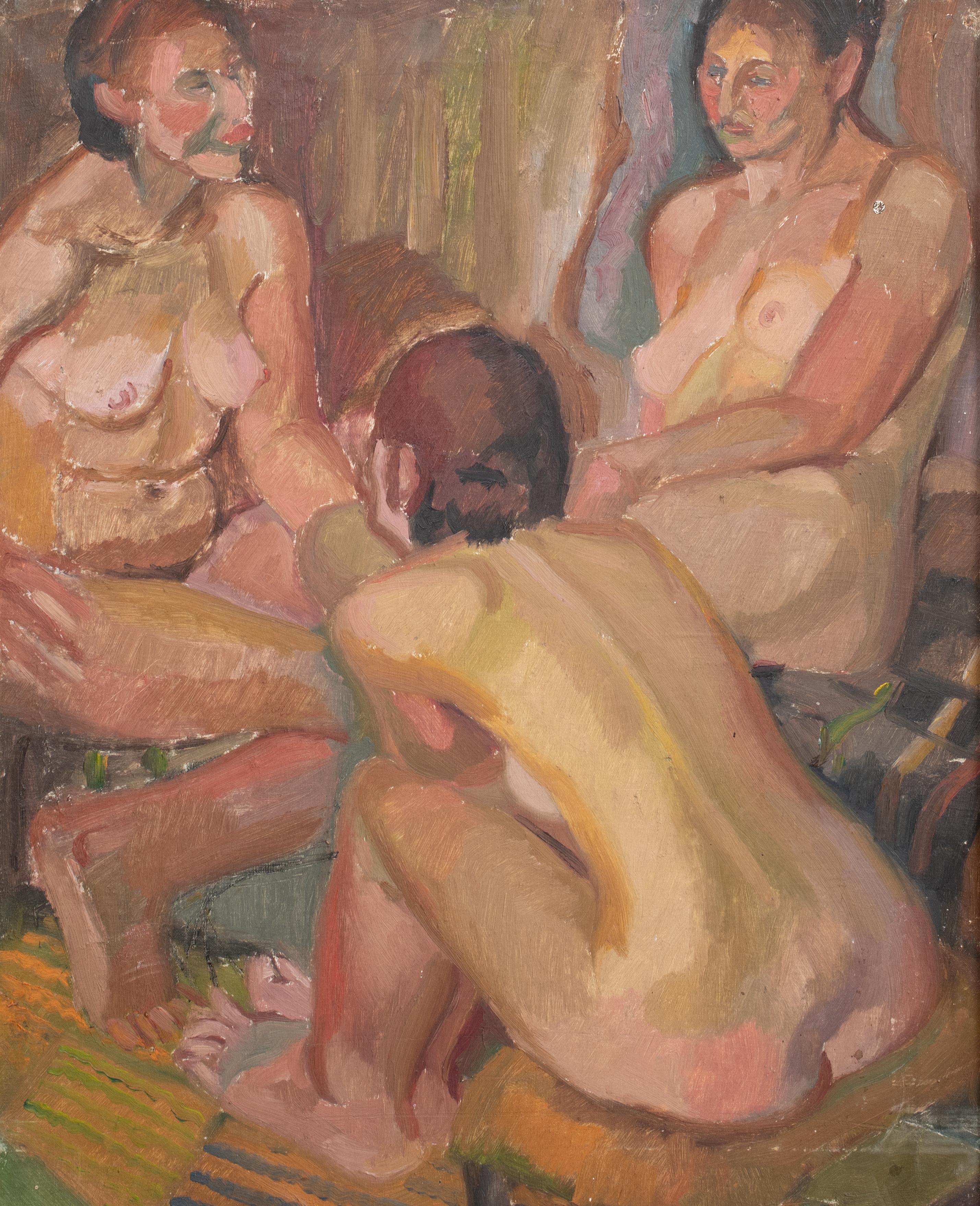 Three Nudes, early 20th Century   by Harry Barr (1896-1987) For Sale 5