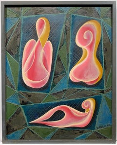 Three Phases (Biomorphic abstract expressionist painting)