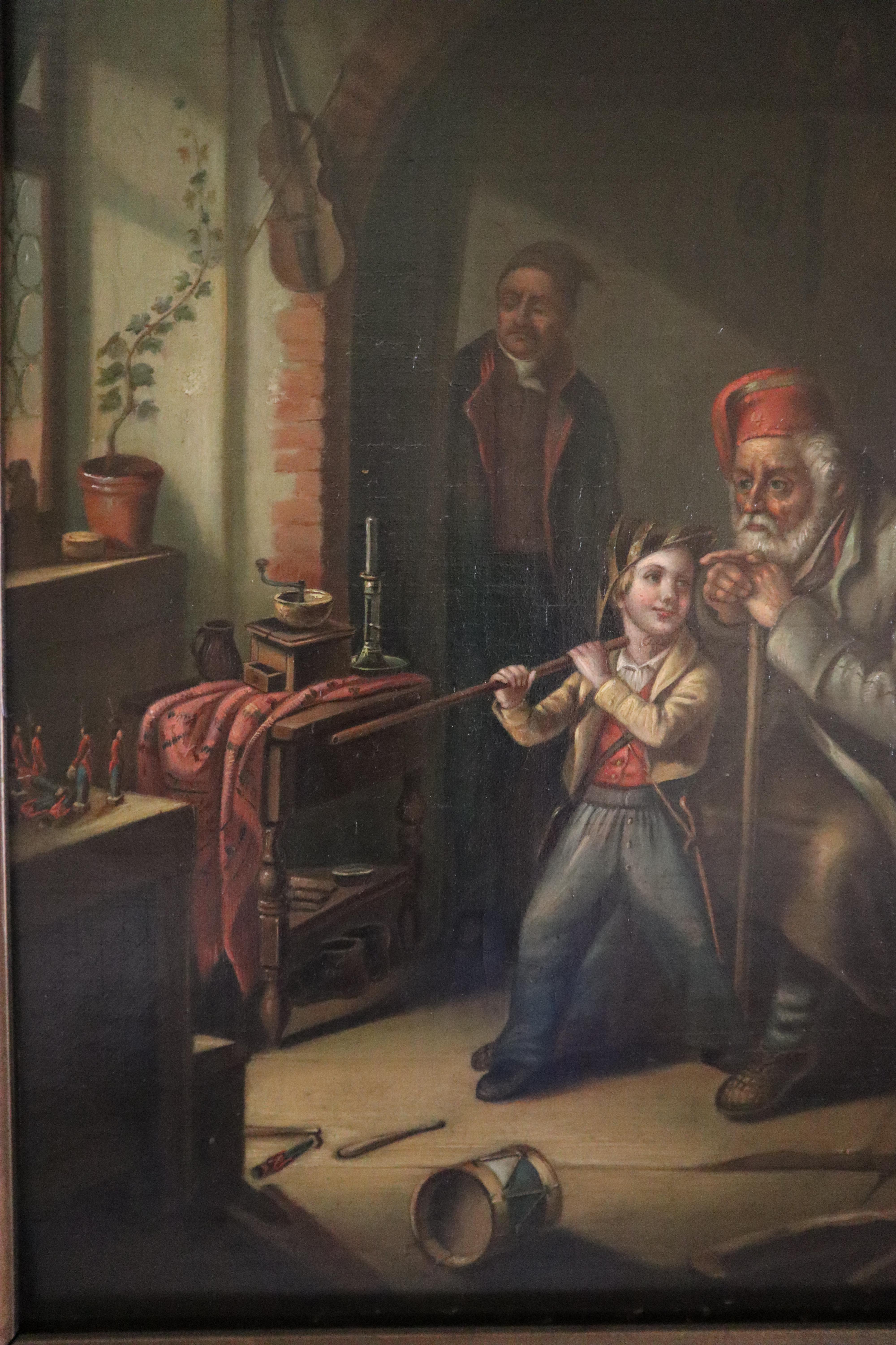 Three Stages in the Life of a Soldier 19th century INVENTORY CLEARANCE SALE - Brown Figurative Painting by Unknown