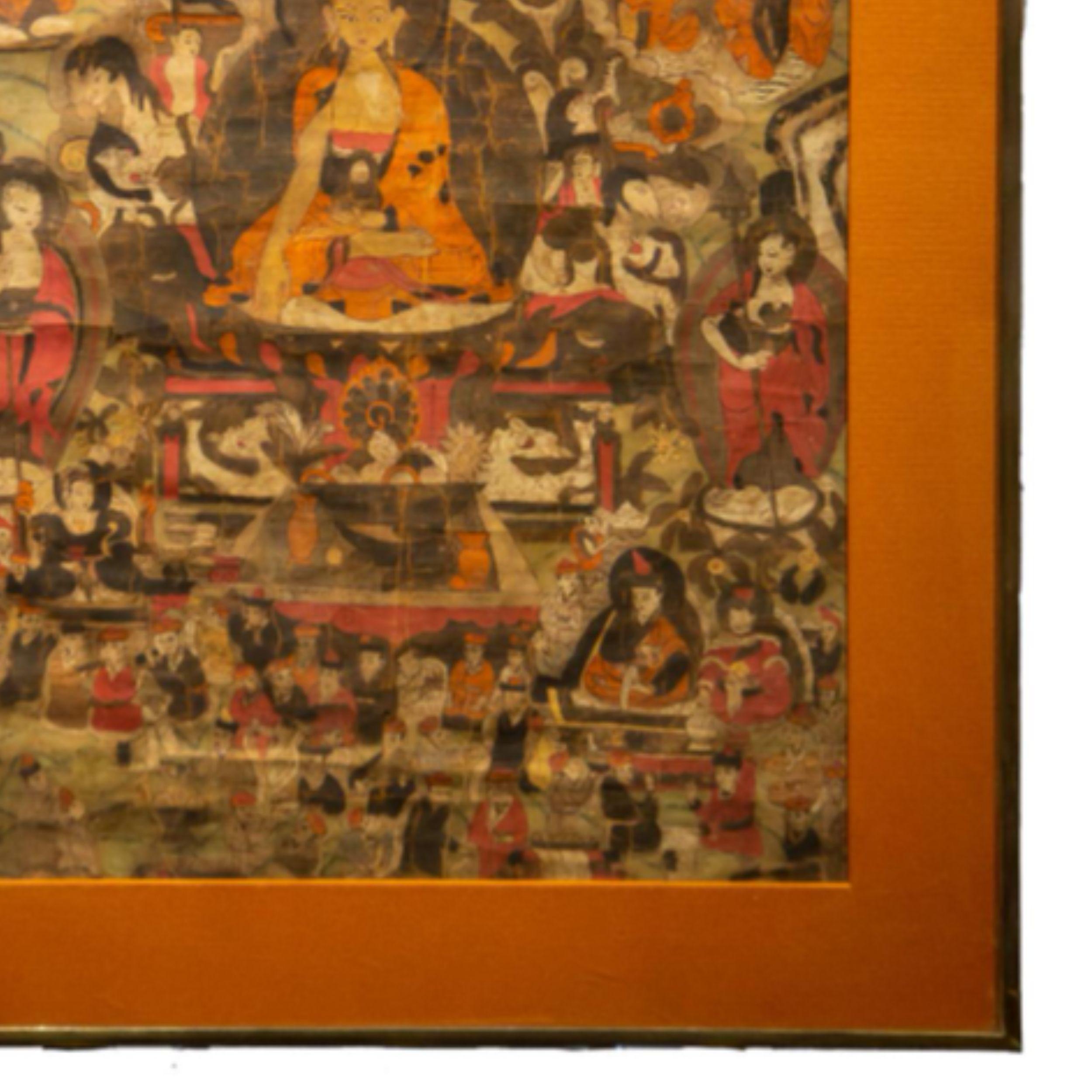 Bouddha tibétain Thangka avec pendentifs en vente 9